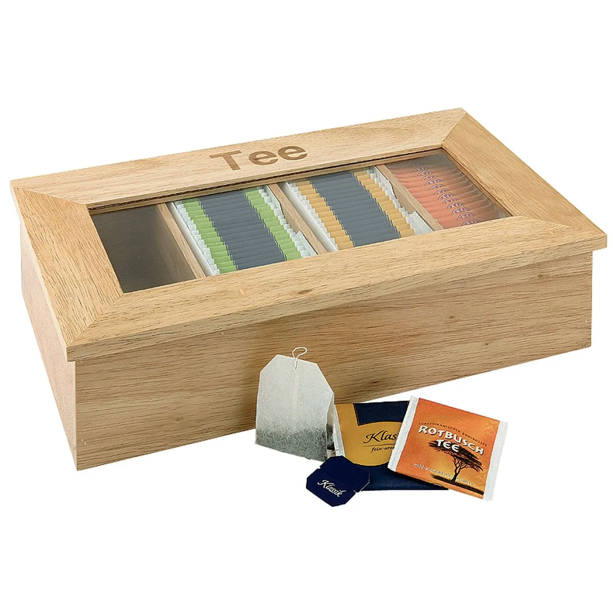 APS Scatola da tè in legno; 33.5x20x9 cm (LxLxH); naturale - immagine 1