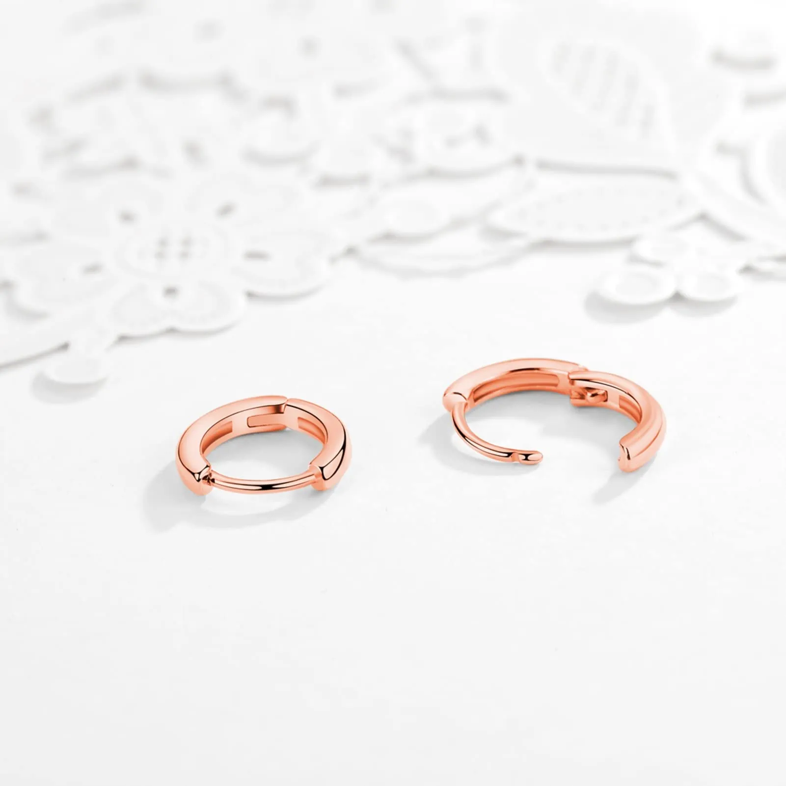 3 Paia Orecchini Cerchio Argento 925 per Donna, Set Piccoli Oro Rosa e Oro, per Uomo, Donne, Ragazze - Labbro, Trago, Cartilagine 8mm 10mm 12mm - immagine 4