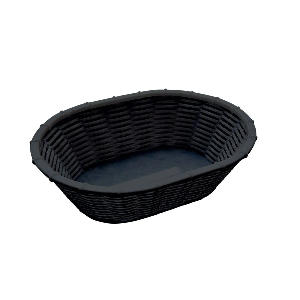 APS Cestino ovale per pane e frutta WICKER LOOK; 23x17x6.5 cm (LxLxH); nero; ovale - immagine 1