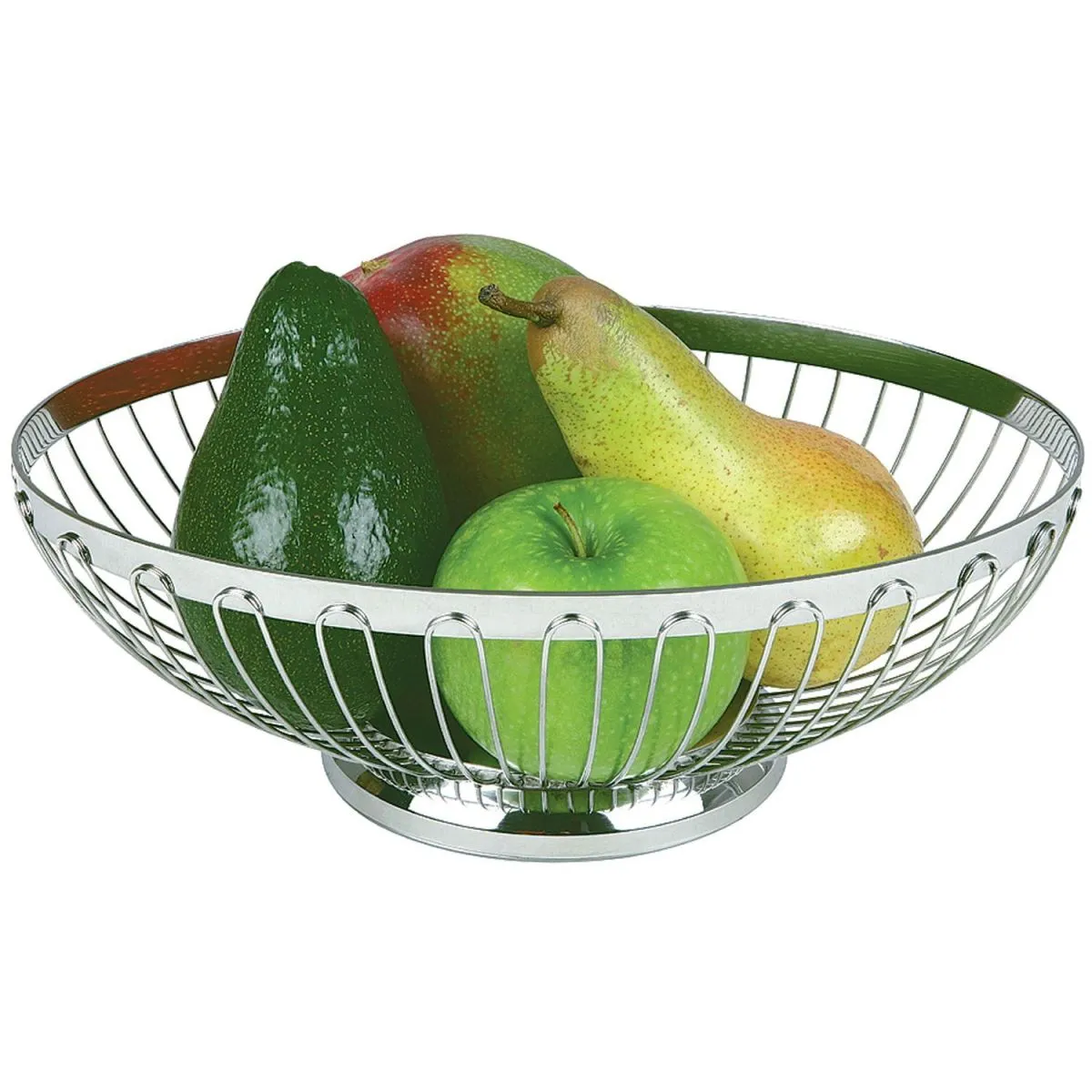 APS Cestino per pane; 20.5x15.5x7 cm (LxLxH); argento; ovale - immagine 1
