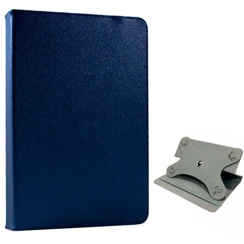 Fantastica custodia girevole blu liscia per ebook/tablet da 9". - immagine 1
