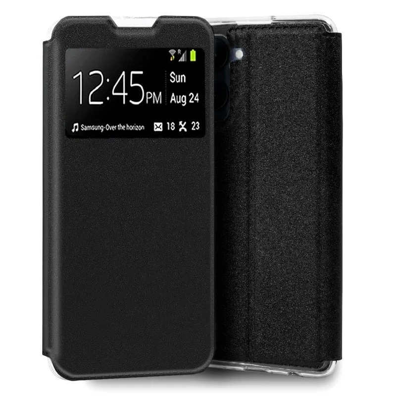 Custodia Flip Cover nera liscia e fantastica per Realme C33 - immagine 1