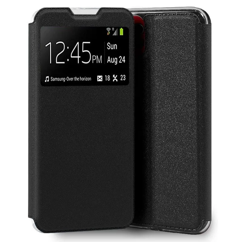 Custodia Flip Cover nera liscia e fantastica per Samsung A035 Galaxy A03 - immagine 1