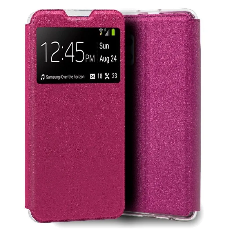 Custodia Flip Cover in tinta unita rosa freddo per Samsung A326 Galaxy A32 5G - immagine 1
