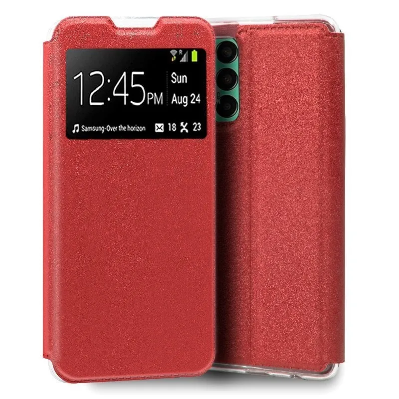 Custodia Flip Cover rossa liscia e fantastica per Samsung M135 Galaxy M13 / A23 5G - immagine 1