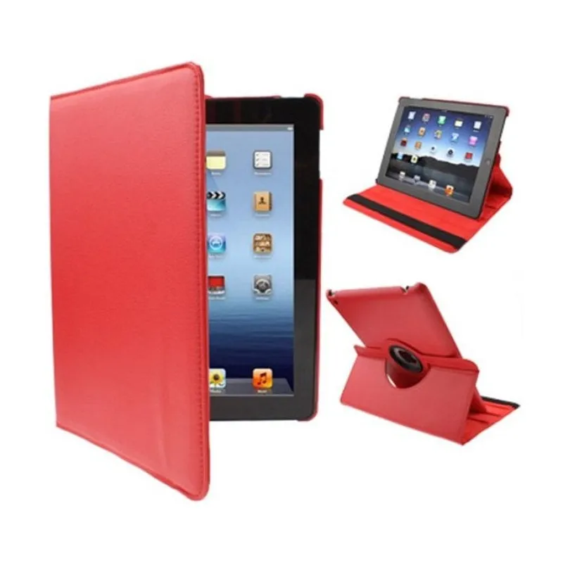 Fantastica custodia girevole in similpelle con funzione di supporto rossa per iPad 2 / iPad 3 / 4 - immagine 1