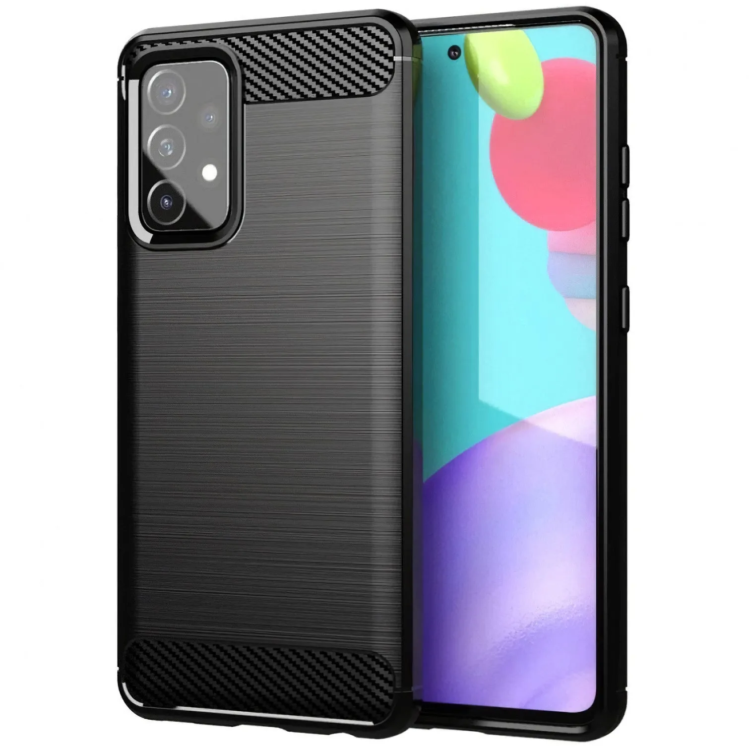 Custodia per Samsung Galaxy A53 5G A536, OEM, Carbonio, Nera - immagine 1