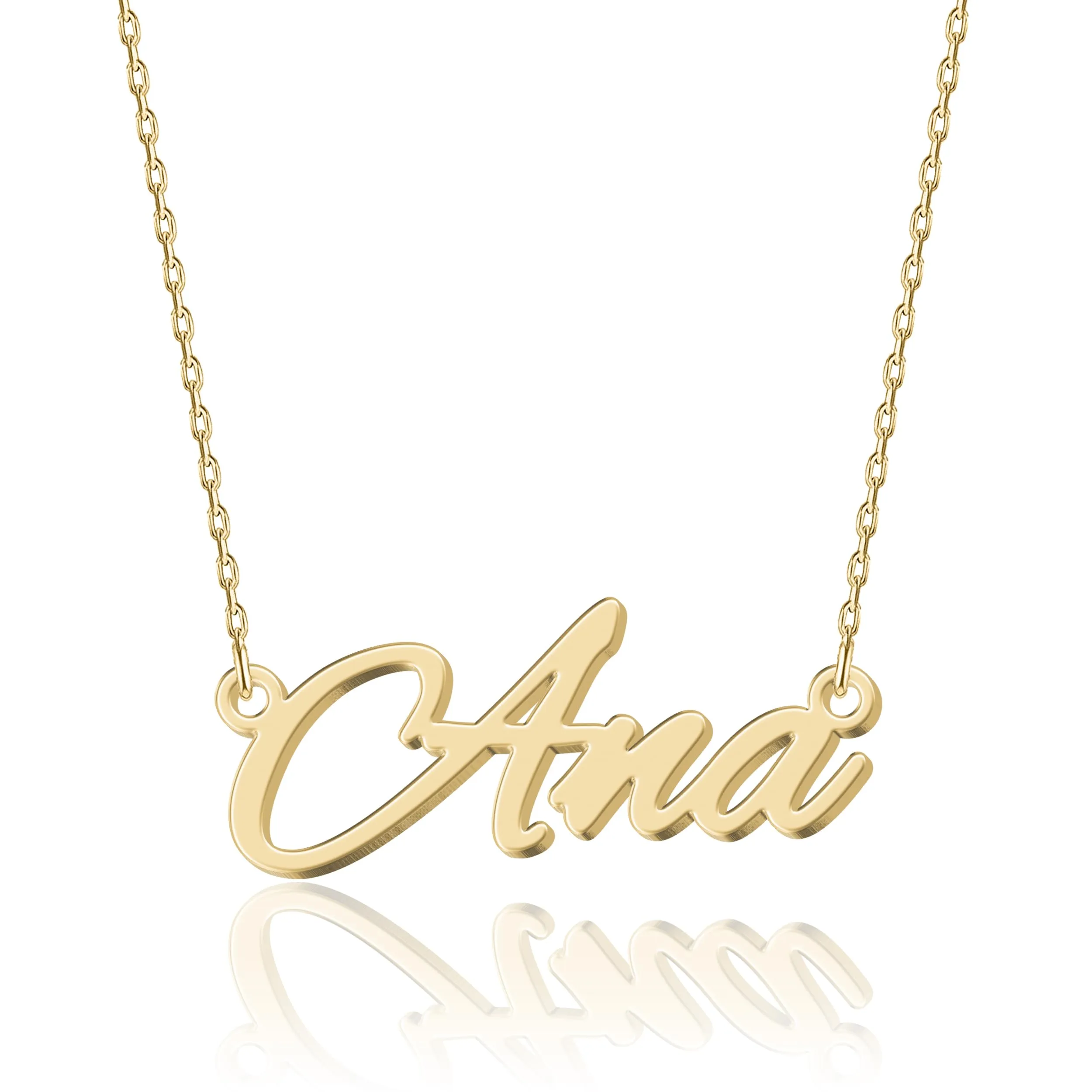 UMAGICBOX Collana Nome Personalizzata in Oro 18K Ana - Pendente Personalizzabile Inciso in Acciaio Inox per Donne - Regalo per Compleanni, Anniversari, Lauree e San Valentino - immagine 1