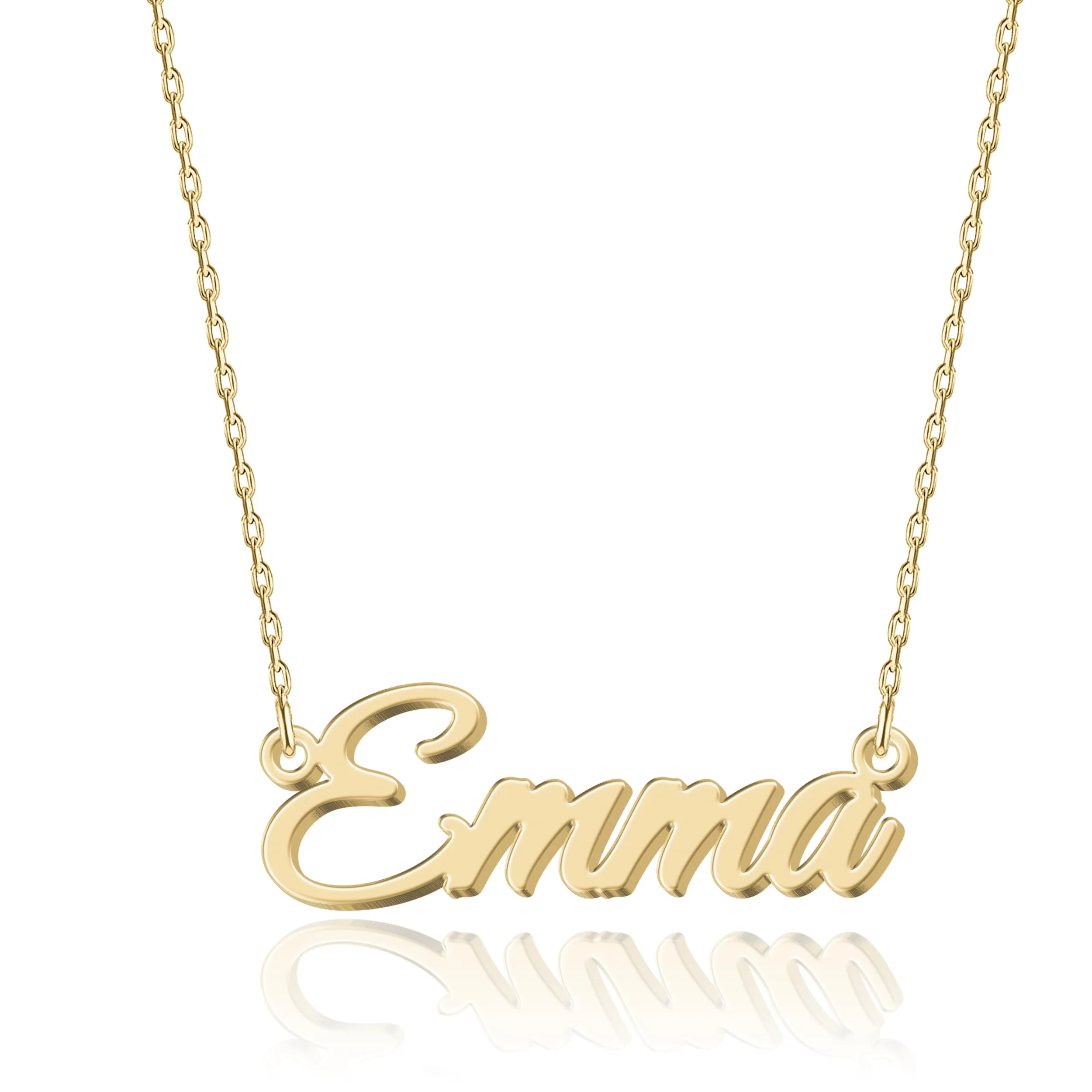 UMAGICBOX Collana Nome Personalizzata in Oro 18K Emma - Pendente Personalizzabile Inciso in Acciaio Inox per Donne - Regalo per Compleanni, Anniversari, Lauree e San Valentino - immagine 1