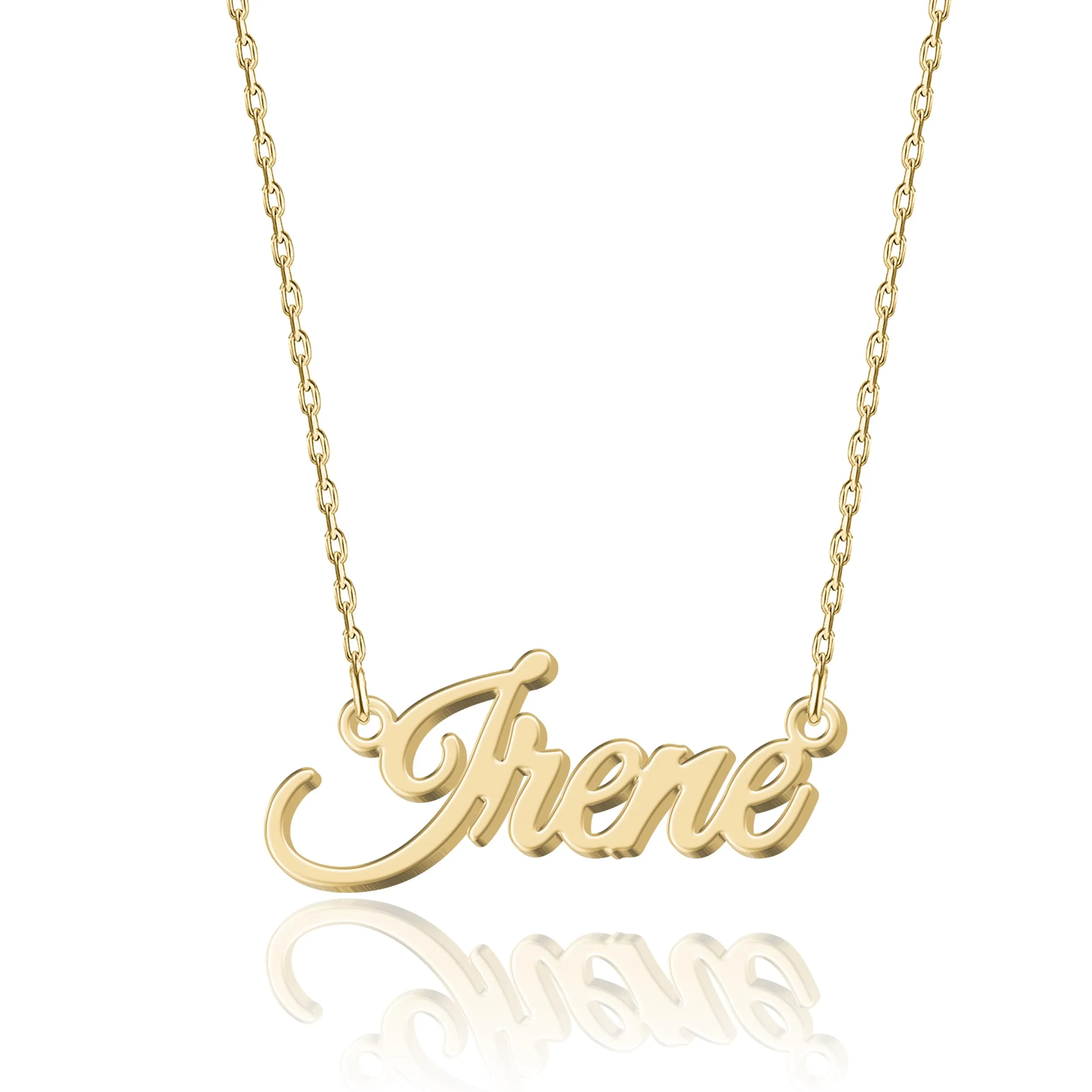 UMAGICBOX Collana Nome Personalizzata in Oro 18K Irene - Pendente Personalizzabile Inciso in Acciaio Inox per Donne - Regalo per Compleanni, Anniversari, Lauree e San Valentino - immagine 1