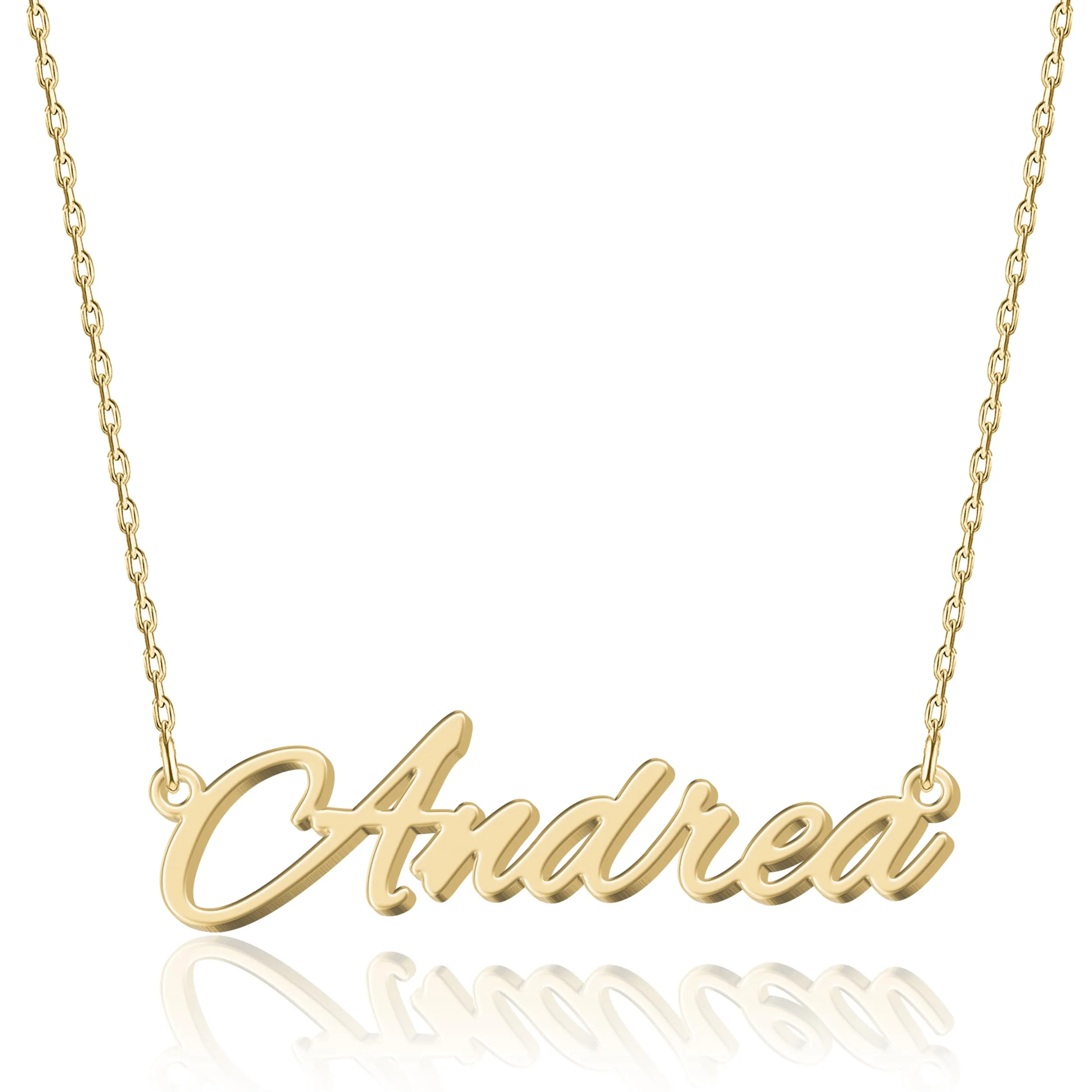 UMAGICBOX Collana Nome Personalizzata in Oro 18K Andrea - Pendente Personalizzabile Inciso in Acciaio Inox per Donne - Regalo per Compleanni, Anniversari, Lauree e San Valentino - immagine 1
