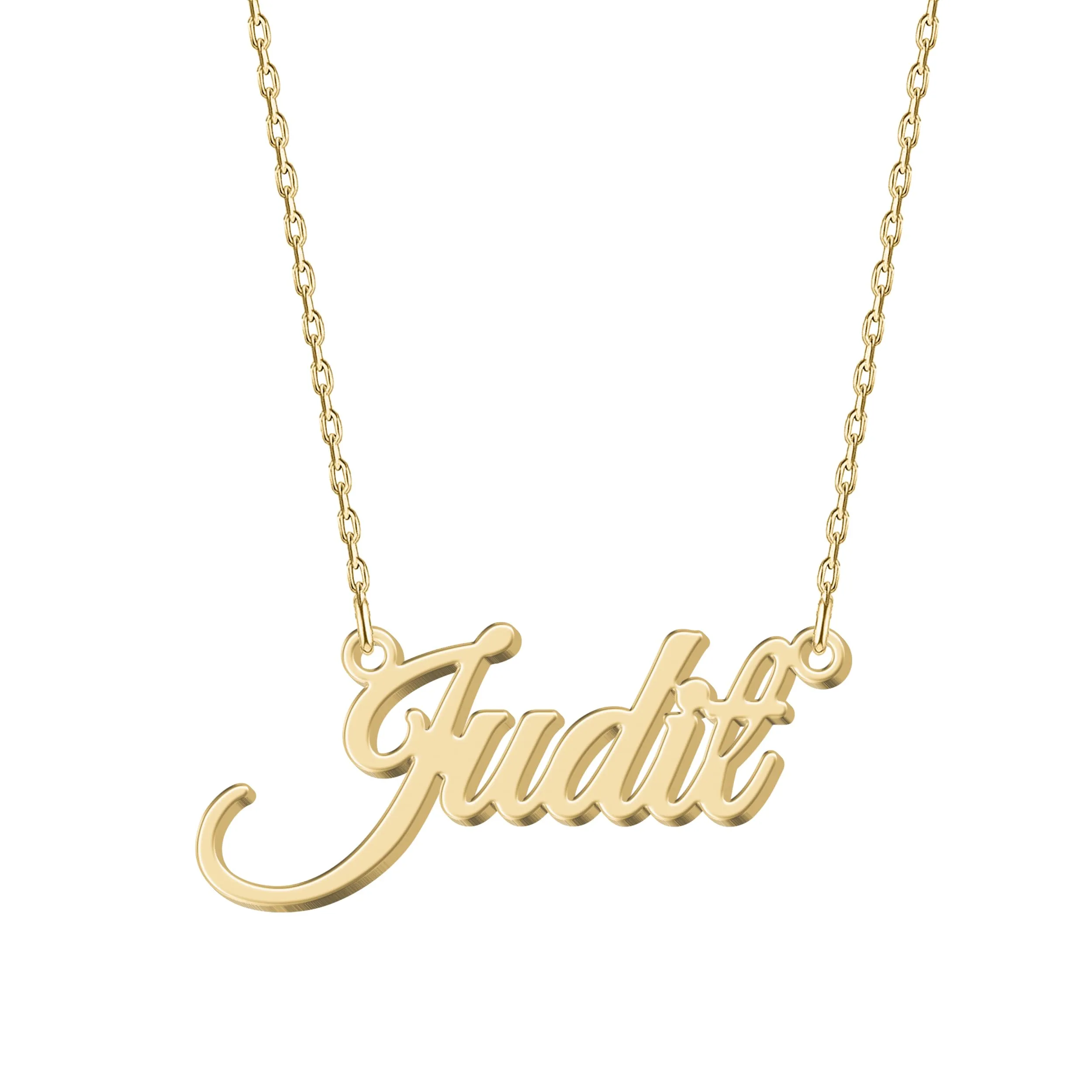 UMAGICBOX Collana Nome Personalizzata in Oro 18K Judit - Pendente Personalizzabile Inciso in Acciaio Inox per Donne - Regalo per Compleanni, Anniversari, Lauree e San Valentino - immagine 1