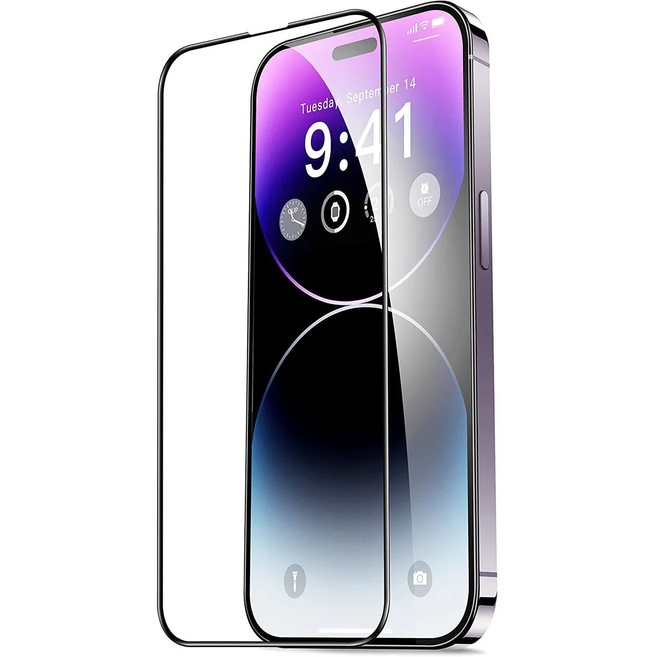 Pellicola protettiva schermo OEM per Apple iPhone 15 Pro, Vetro Temperato, Full Glue, 21D, Nera - immagine 1