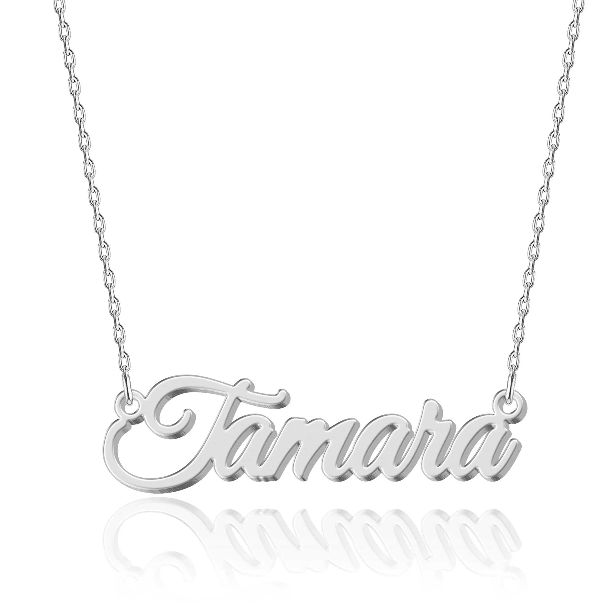 UMAGICBOX Collana in Argento Personalizzata con Nome Tamara - Pendente in Acciaio Inossidabile Inciso su Misura per Donne - Regalo per Compleanni, Anniversari, Lauree e San Valentino - immagine 1