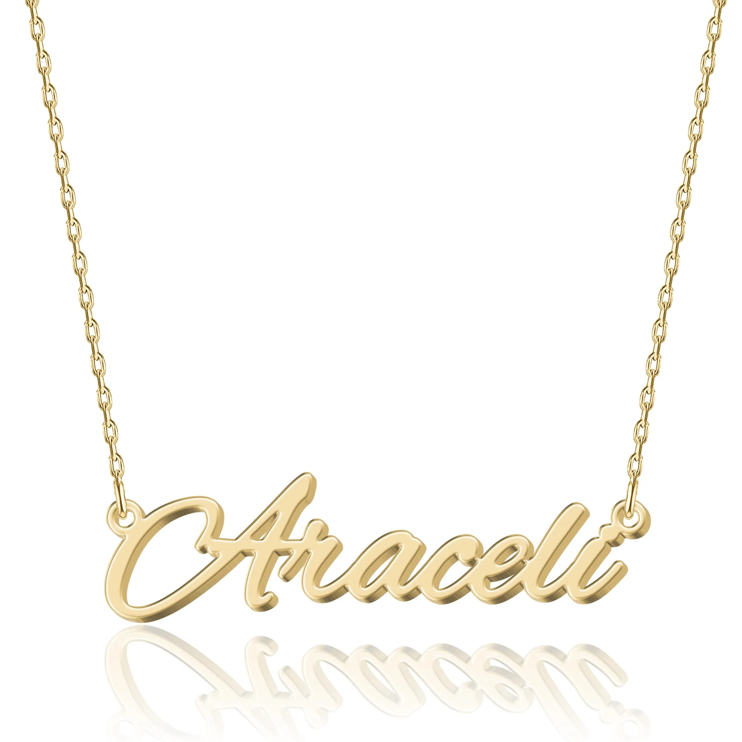 UMAGICBOX Collana Nome Personalizzata in Oro 18K Araceli - Pendente Personalizzabile Inciso in Acciaio Inox per Donne - Regalo per Compleanni, Anniversari, Lauree e San Valentino - immagine 1