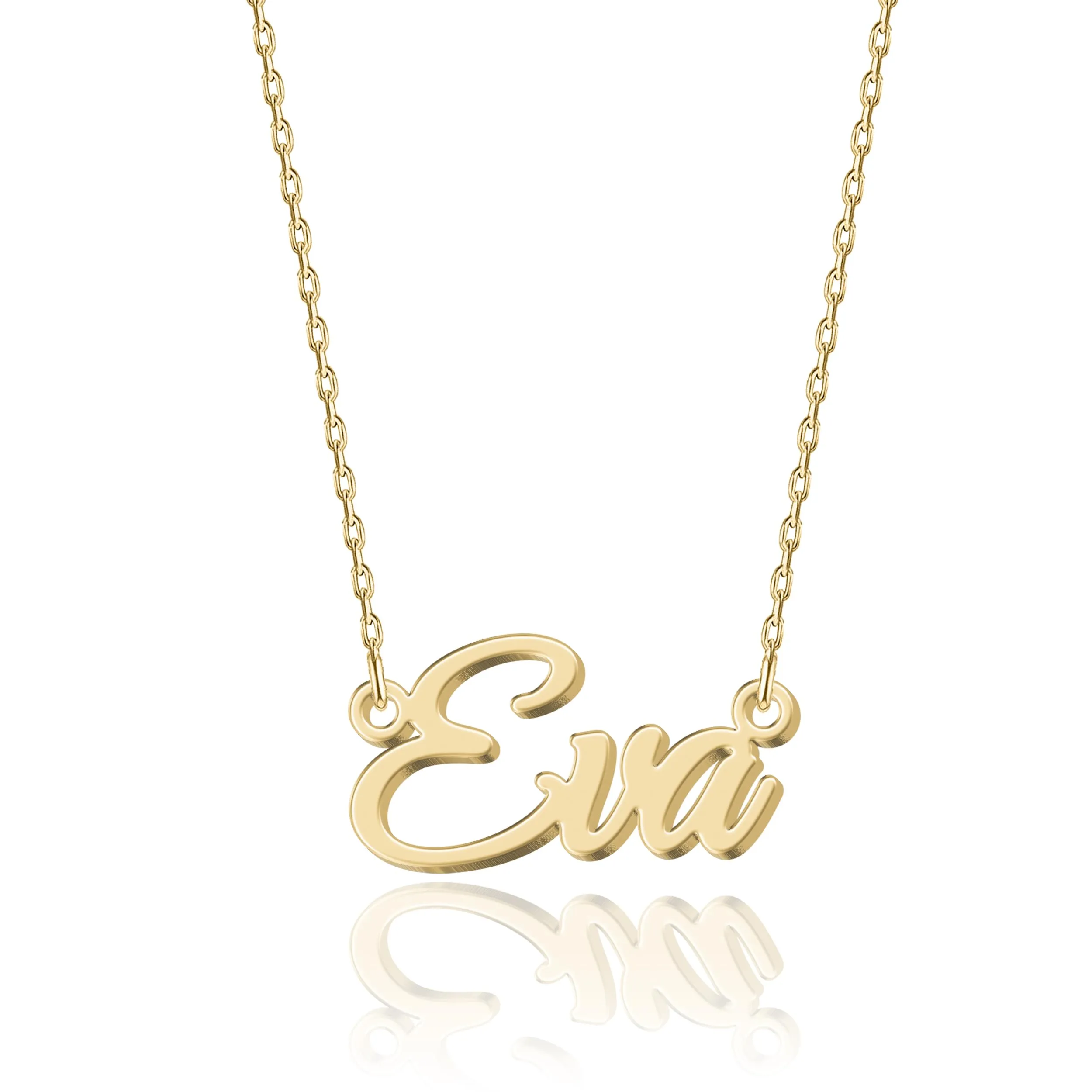 UMAGICBOX Collana Nome Personalizzata in Oro 18K Eva - Pendente Personalizzabile Inciso in Acciaio Inox per Donne - Regalo per Compleanni, Anniversari, Lauree e San Valentino - immagine 1
