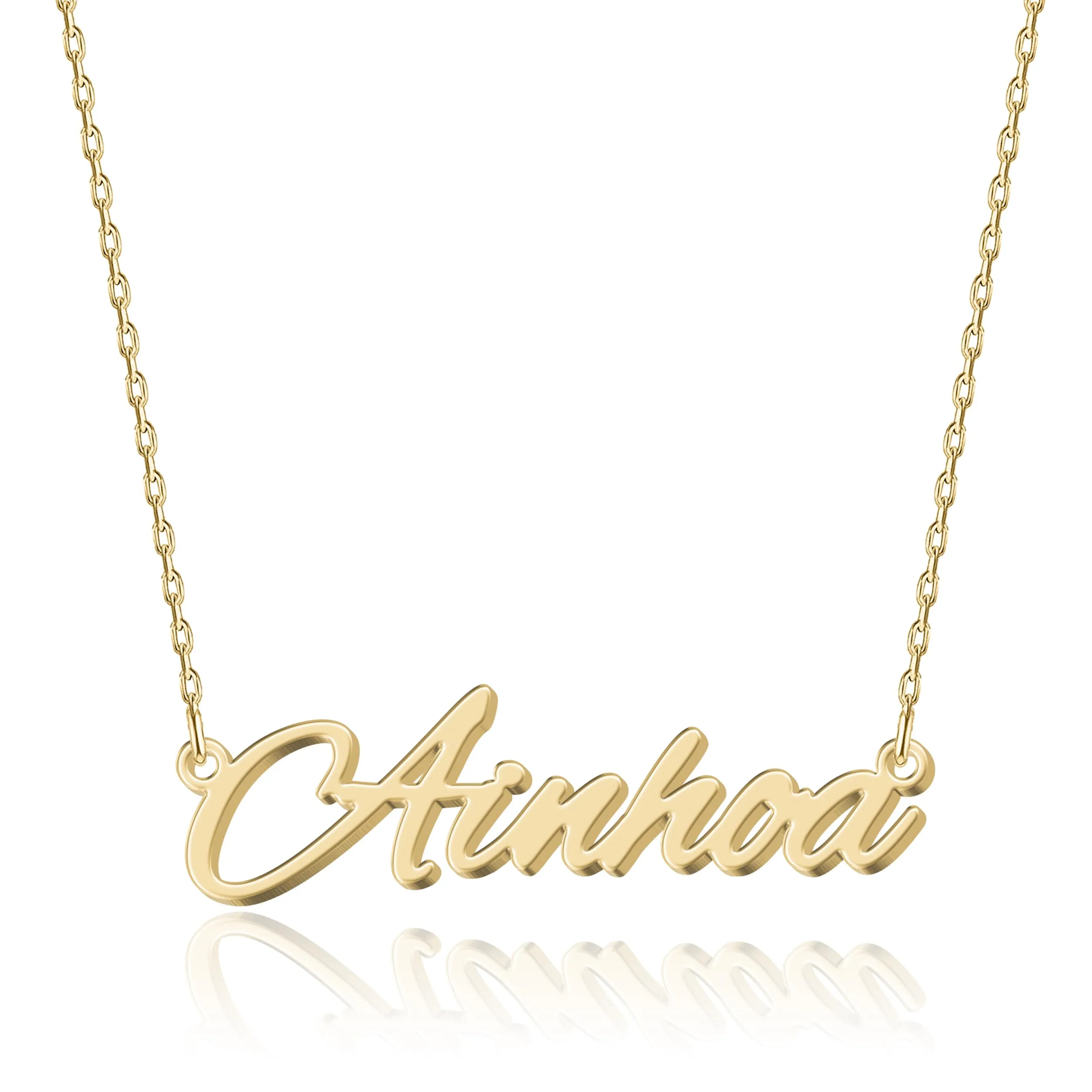 UMAGICBOX Collana Nome Personalizzata in Oro 18K Ainhoa - Pendente Personalizzabile Inciso in Acciaio Inox per Donne - Regalo per Compleanni, Anniversari, Lauree e San Valentino - immagine 1