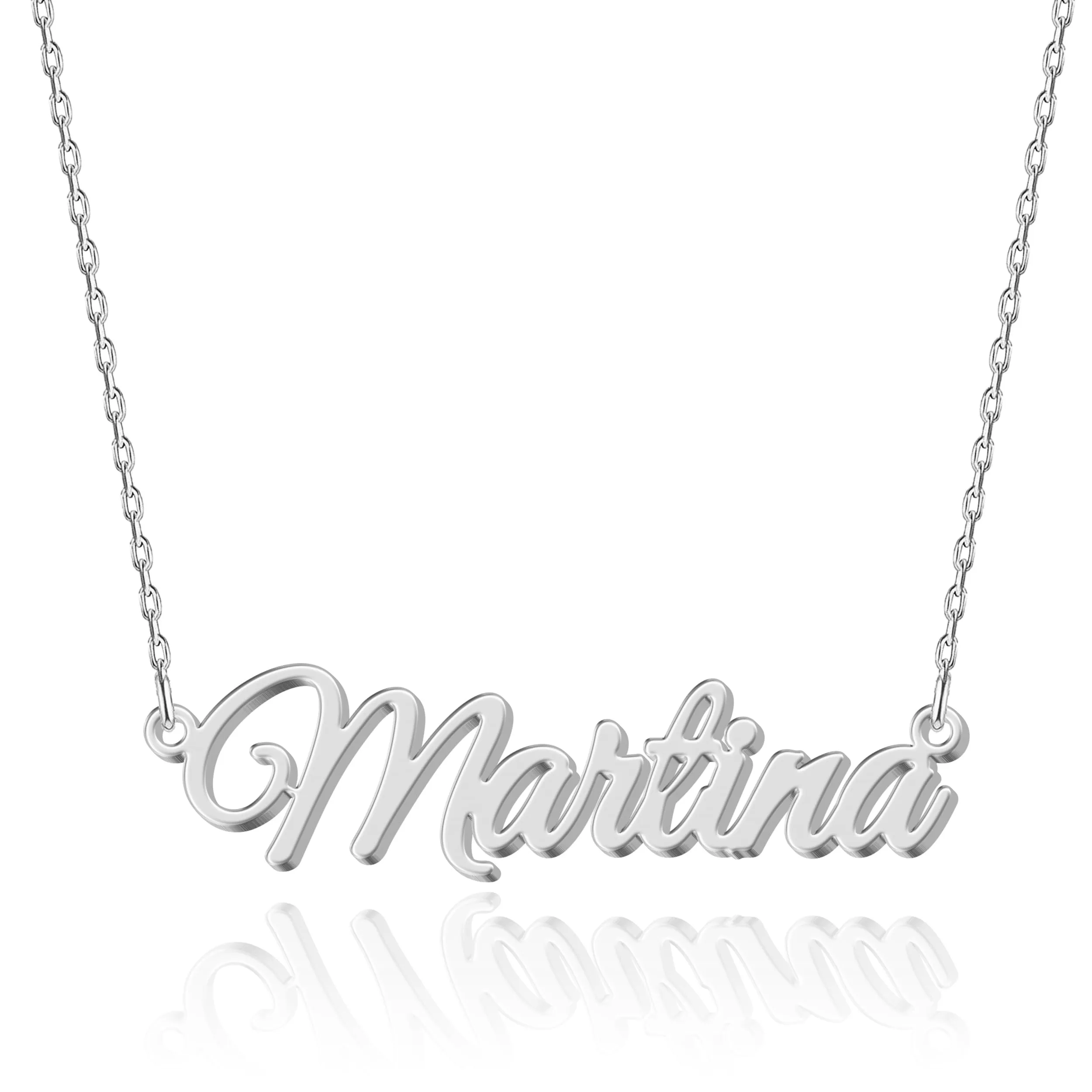 UMAGICBOX Collana in Argento Personalizzata con Nome Martina - Pendente in Acciaio Inossidabile Inciso su Misura per Donne - Regalo per Compleanni, Anniversari, Lauree e San Valentino - immagine 1