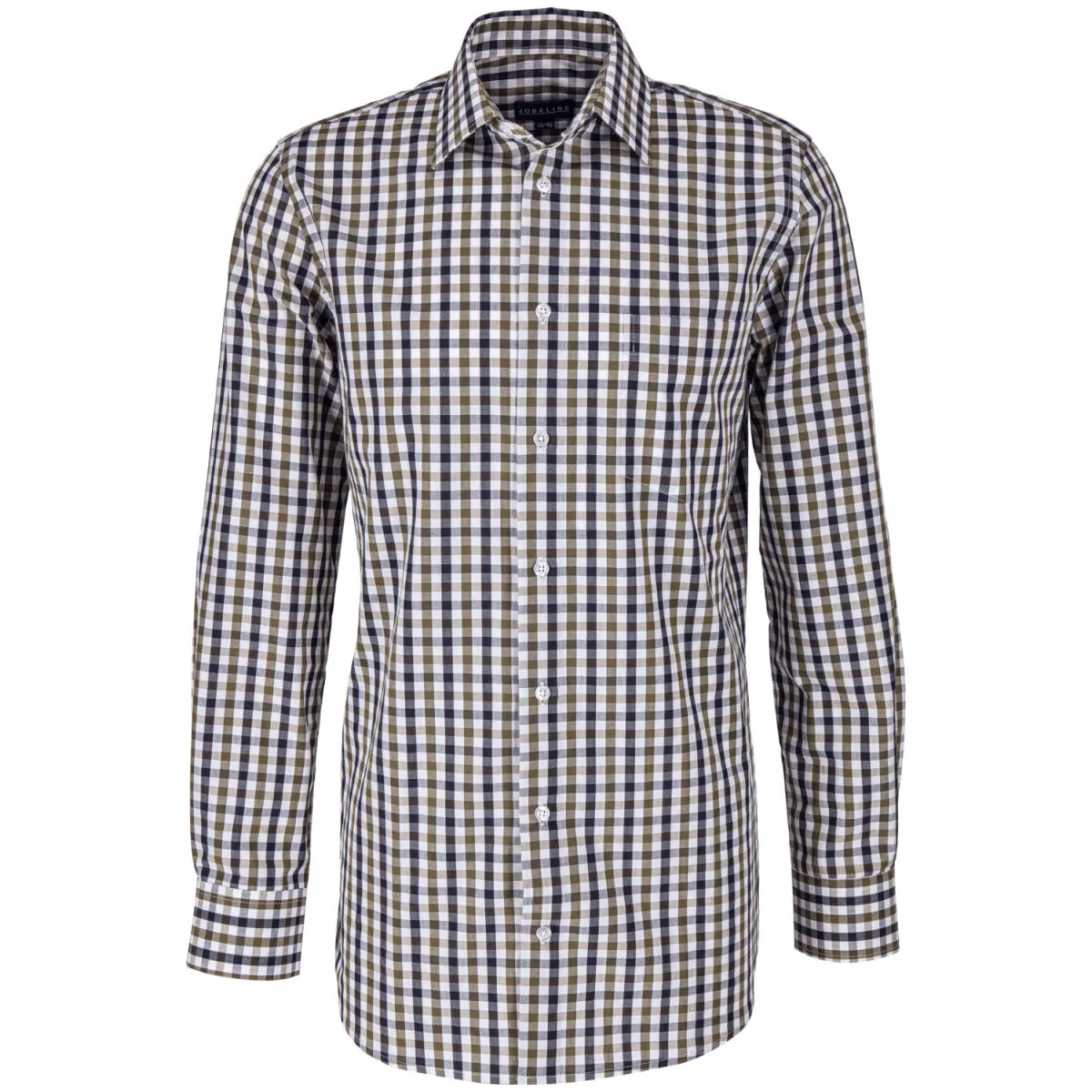 JOBELINE Camicia da uomo Jackson; Taglia 37/38; nero/bianco/marrone - immagine 1