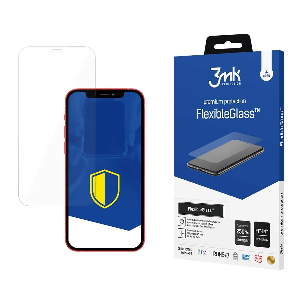 Pellicola protettiva per schermo 3MK FlexibleGlass per Apple iPhone 12 / 12 Pro, Vetro Flessibile, Colla Totale - immagine 1