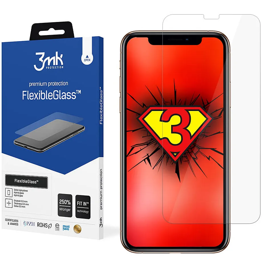 Pellicola protettiva per schermo 3MK FlexibleGlass per Apple iPhone 11 / XR, Vetro Flessibile, Colla Completa - immagine 1