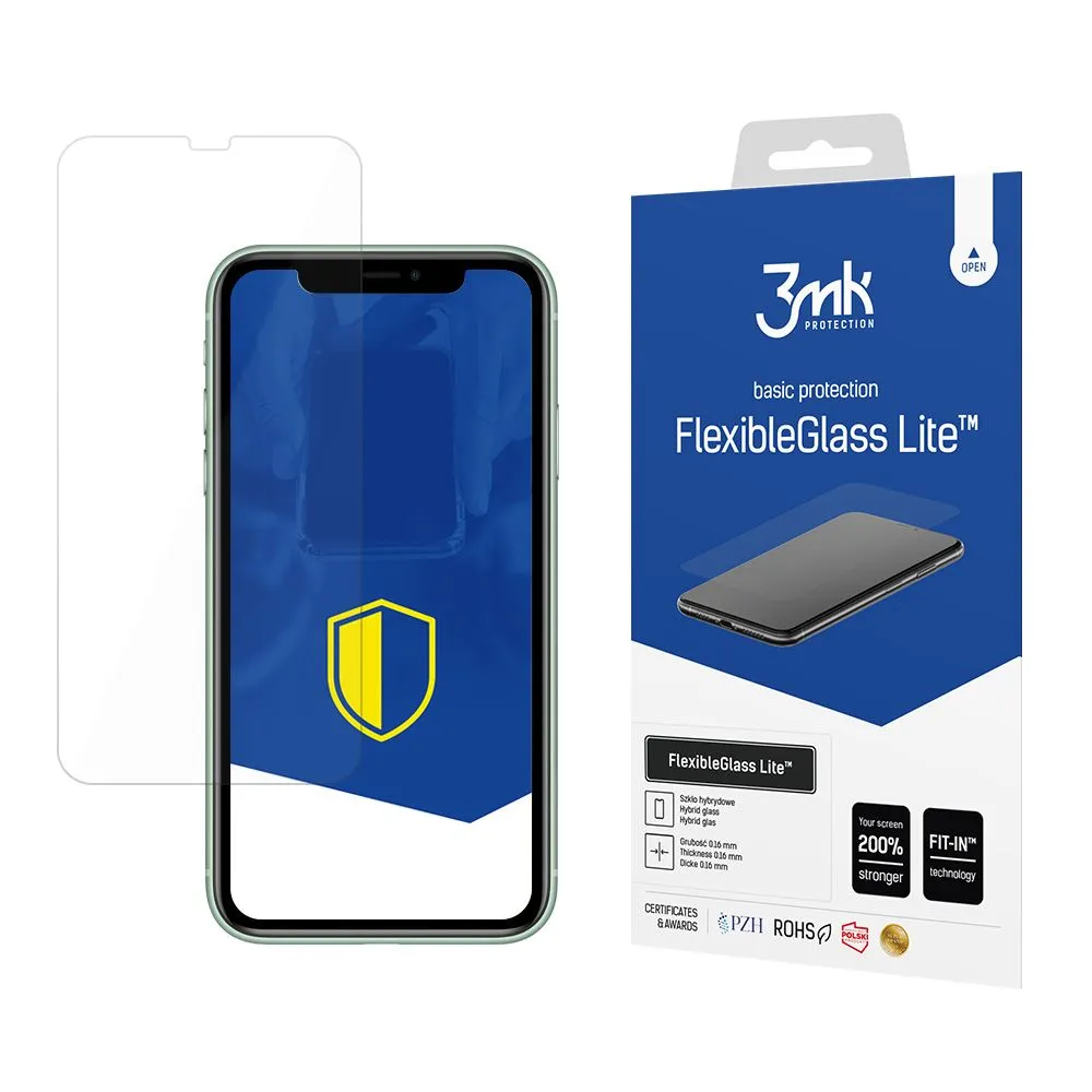 Pellicola protettiva per schermo 3MK FlexibleGlass Lite per Apple iPhone 11, Vetro Flessibile, Colla Totale - immagine 1