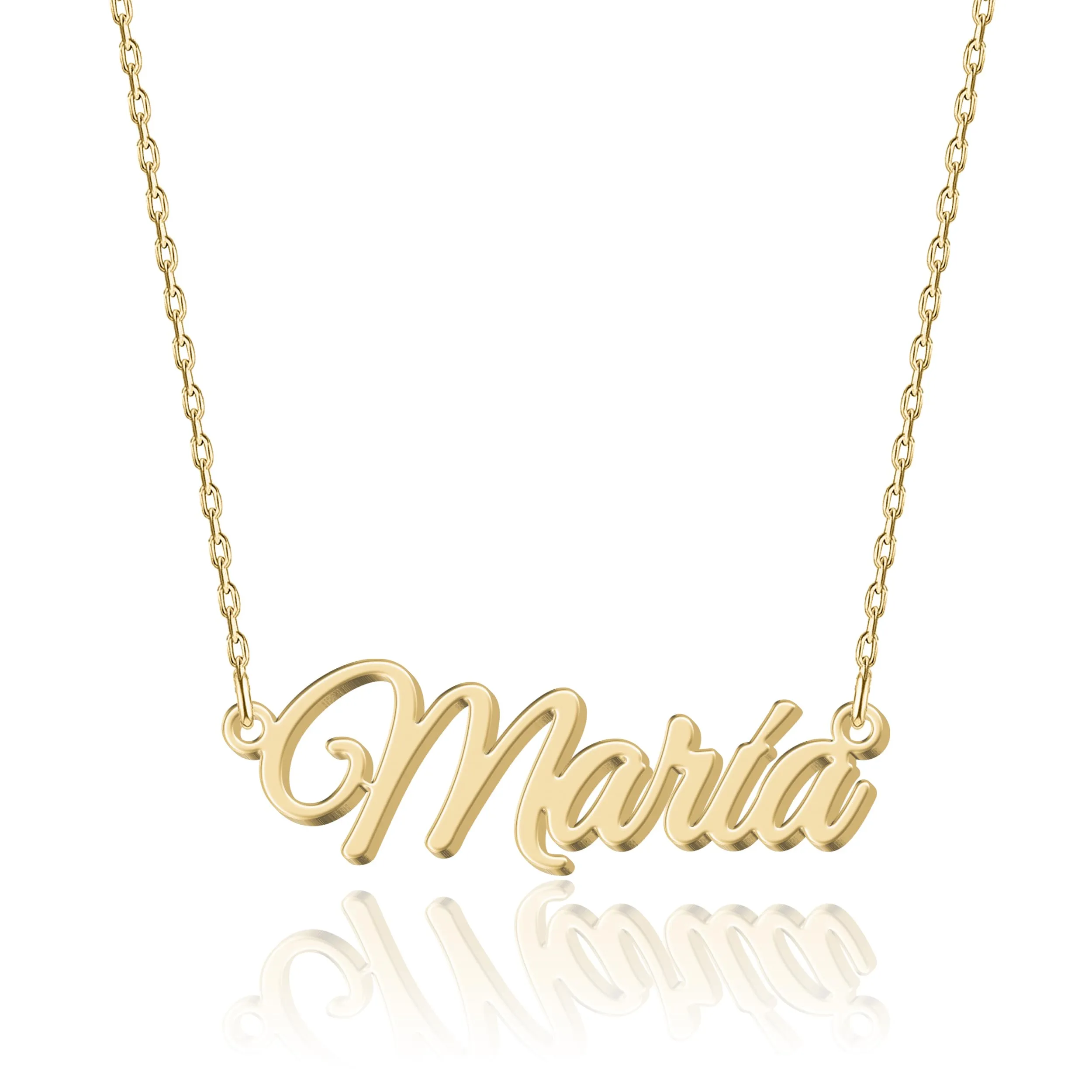 UMAGICBOX Collana Nome Personalizzata in Oro 18K María - Pendente Personalizzabile Inciso in Acciaio Inox per Donne - Regalo per Compleanni, Anniversari, Lauree e San Valentino - immagine 1