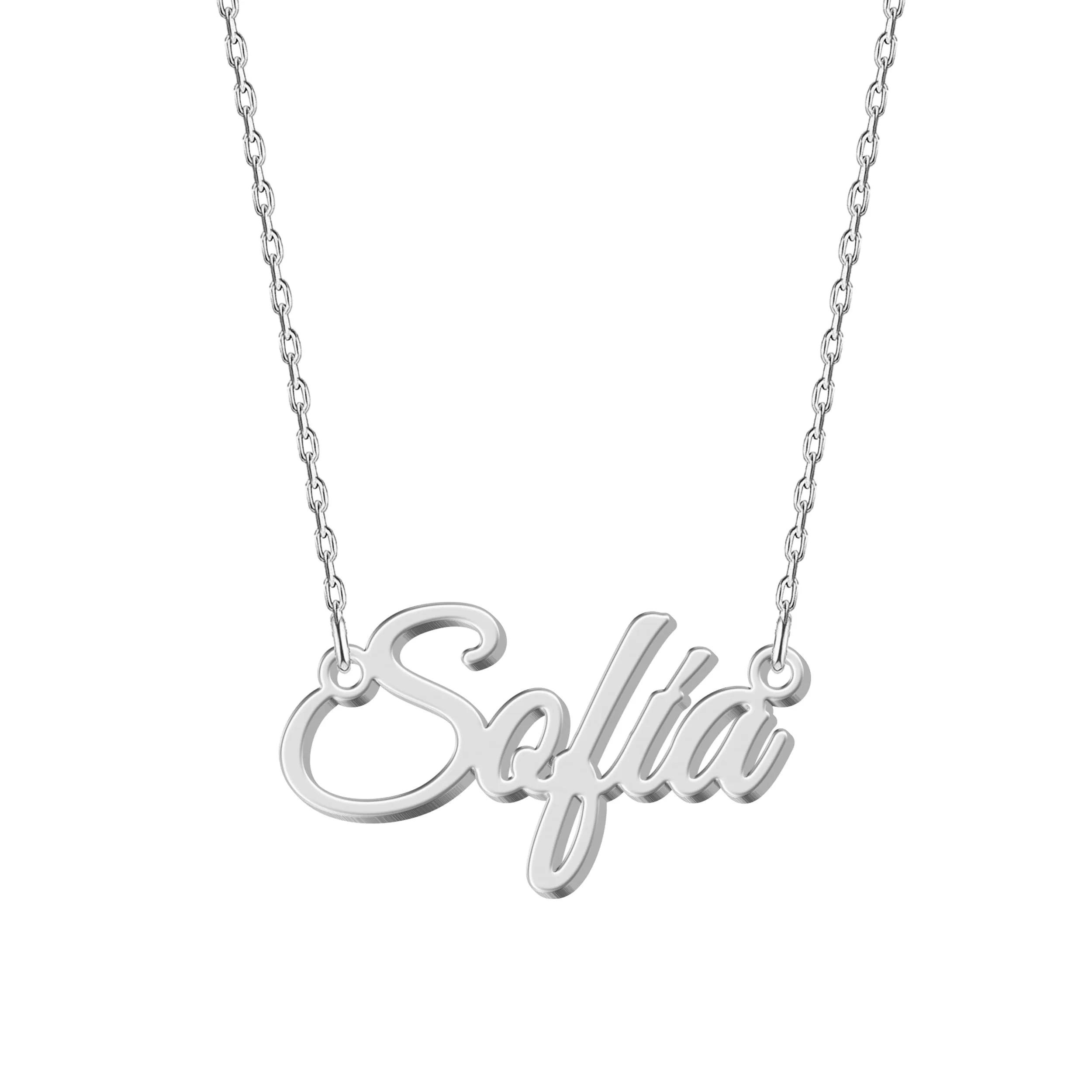 UMAGICBOX Collana in Argento Personalizzata con Nome Sofía - Pendente in Acciaio Inossidabile Inciso su Misura per Donne - Regalo per Compleanni, Anniversari, Lauree e San Valentino - immagine 1