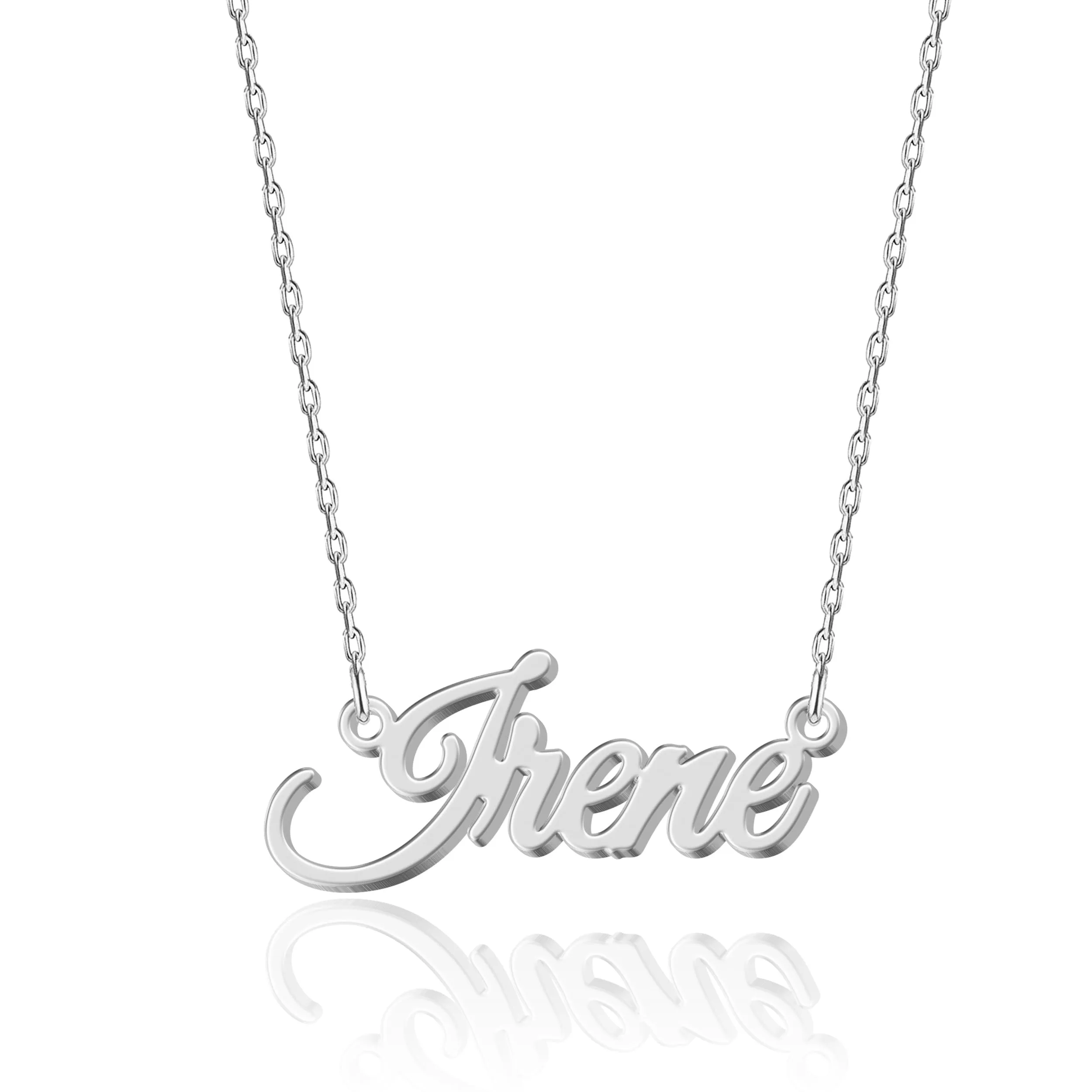 UMAGICBOX Collana in Argento Personalizzata con Nome Irene - Pendente in Acciaio Inossidabile Inciso su Misura per Donne - Regalo per Compleanni, Anniversari, Lauree e San Valentino - immagine 1