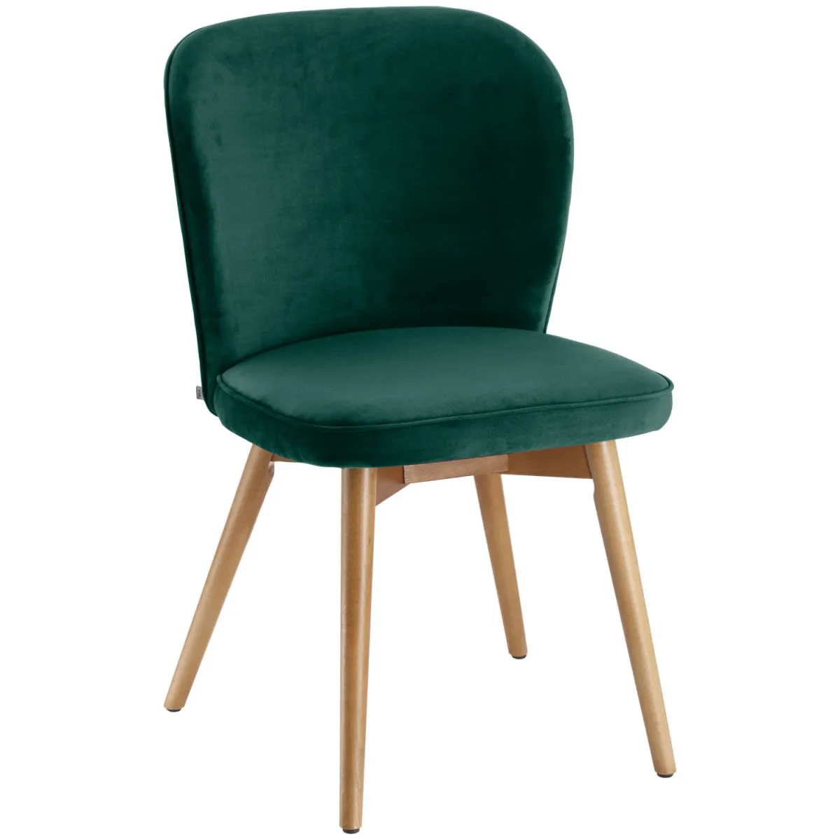 2x VEGA Sedia Lian in velluto; 56x58x86 cm (LxPxH); seduta abete, struttura marrone chiaro; 2 pz. / Pacco - immagine 1