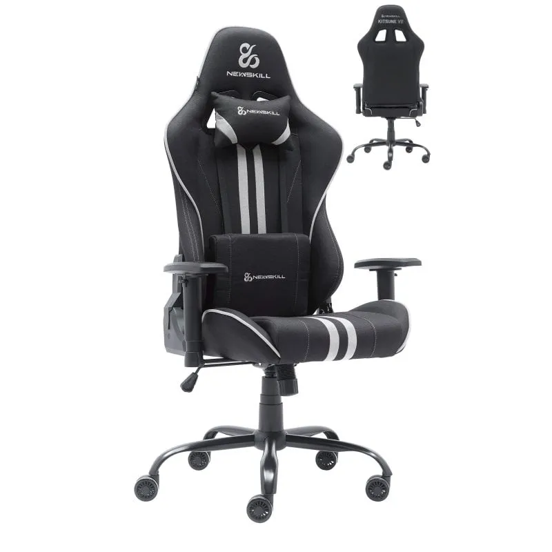 Sedia da gioco Newskill Kitsune V2 rifinita in tessuto Space Black/Grigio - immagine 1