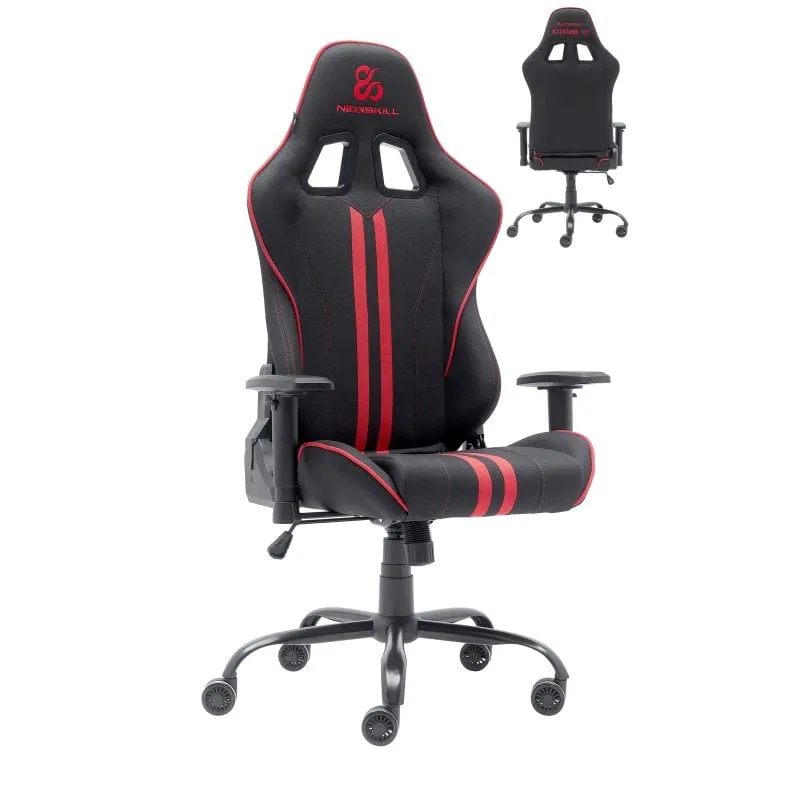 Sedia da gioco Newskill Kitsune V2 rifinita in tessuto Space Black/Rosso - immagine 1