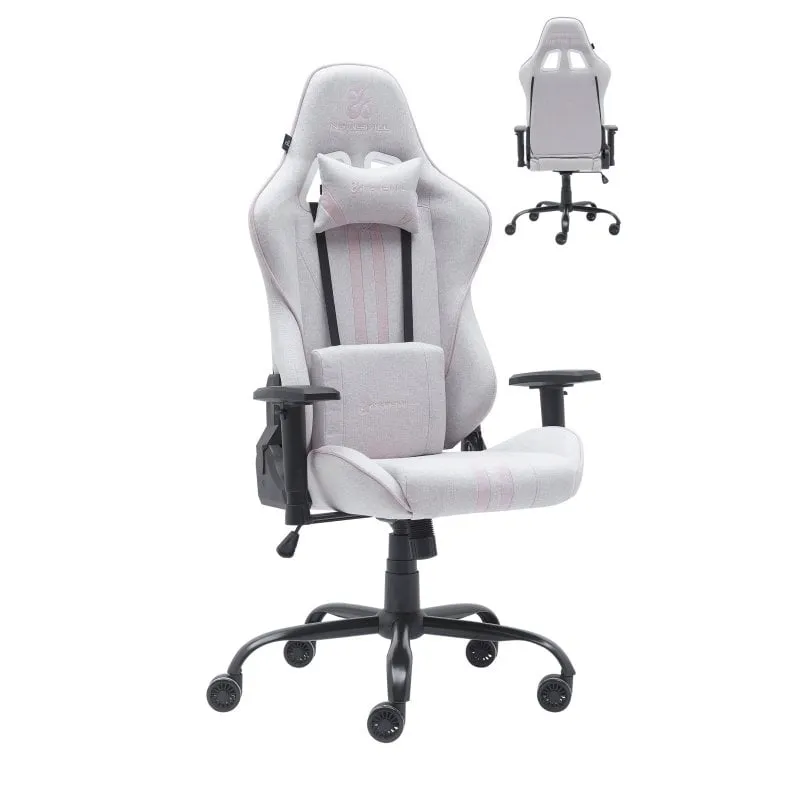 Sedia da gaming Newskill Kitsune V2 rifinita in tessuto Daytona grigio/rosa - immagine 1