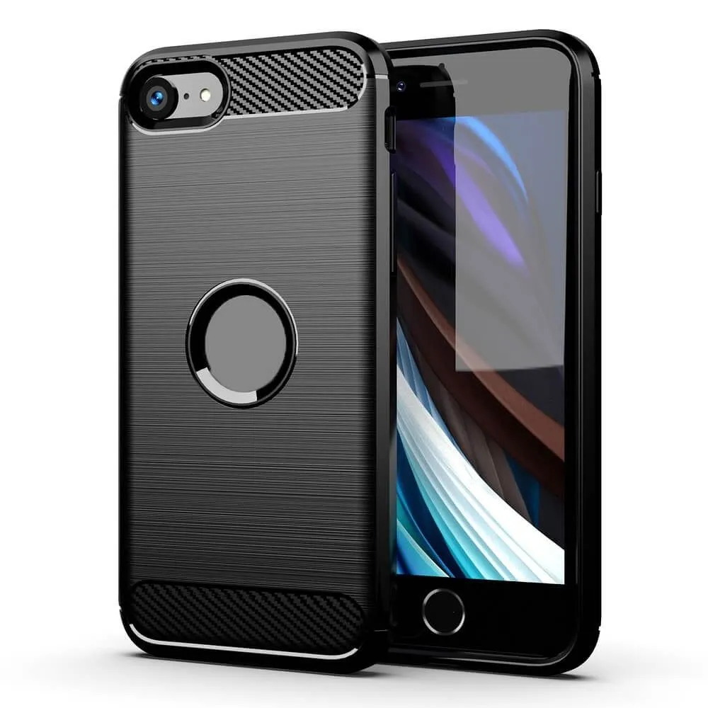 Custodia per Apple iPhone SE (2022) / SE (2020) / 8, Carbonio, Nera - immagine 1