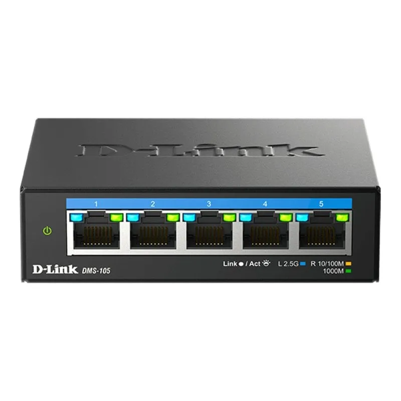 D-Link DMS-105 Non gestito 2.5G Ethernet (100/1000/2500) Nero - immagine 1