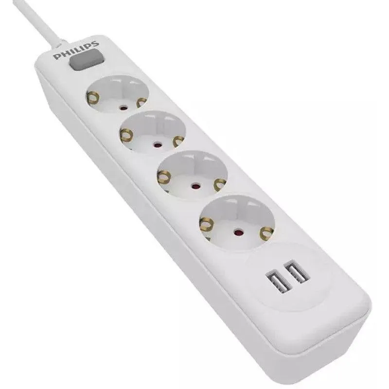 Multipresa Philips SPN3042WA/10 4 prese USB-A cavo 2 m interruttore protezione - immagine 1