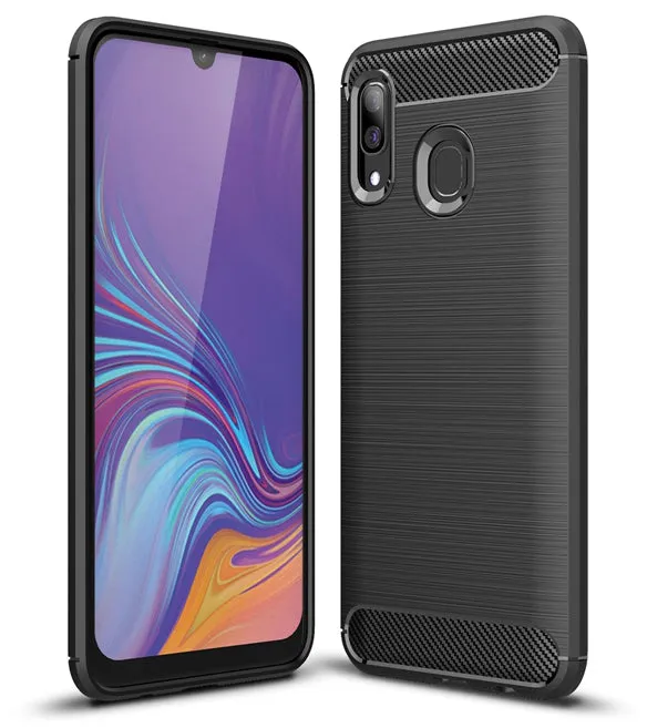Custodia per Samsung Galaxy A40 A405, Carbonio, Nera - immagine 1