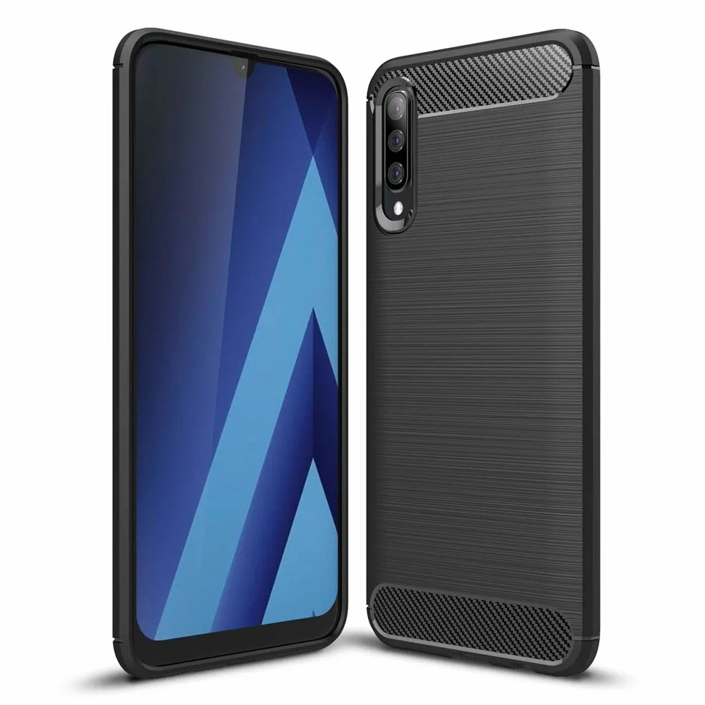 Custodia per Samsung Galaxy A70 A705, OEM, Carbonio, Nera - immagine 1