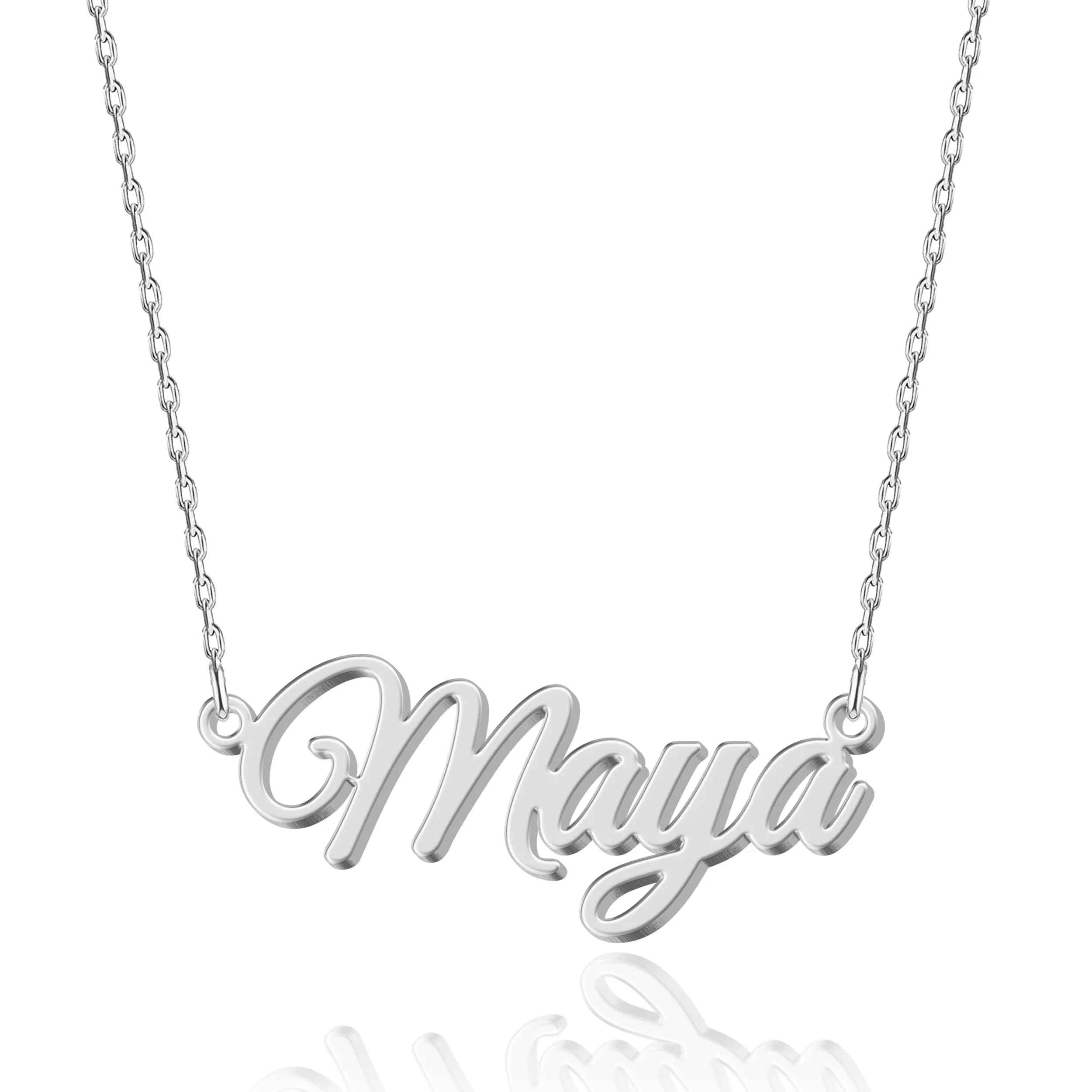 UMAGICBOX Collana personalizzabile con nome, 14 caratteri a scelta, ciondolo regolabile in acciaio inossidabile placcato oro 18 carati e argento Sterling, regalo indimenticabile per lei - immagine 1