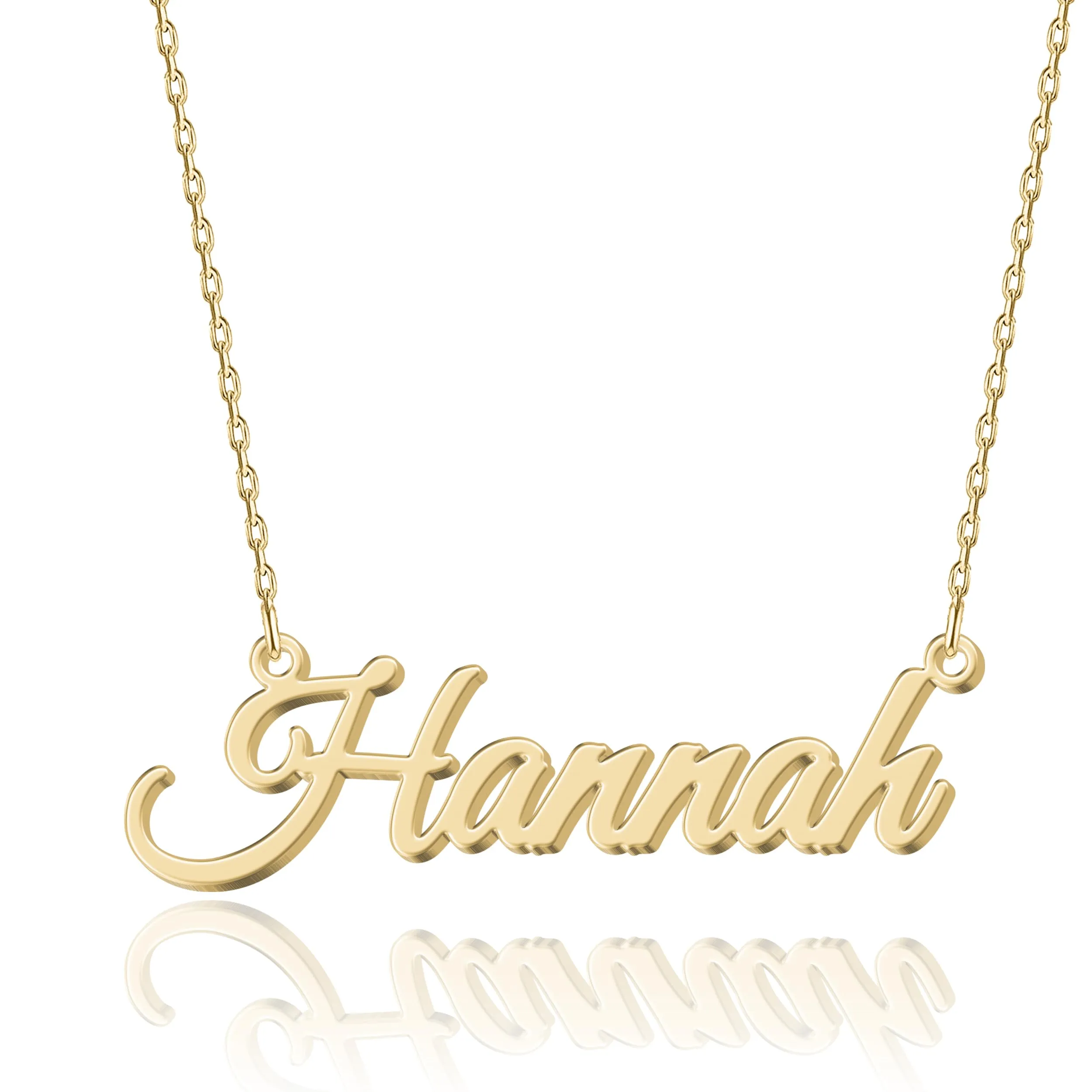 Collier Personalizzato con Nome Squisito | 14 Stili di Carattere a Scelta | Ciondolo in Acciaio Inox Placcato Oro 18K & Argento Sterling Personalizzabile | Idea Regalo Originale per Donna, 45 cm, Oro - immagine 1