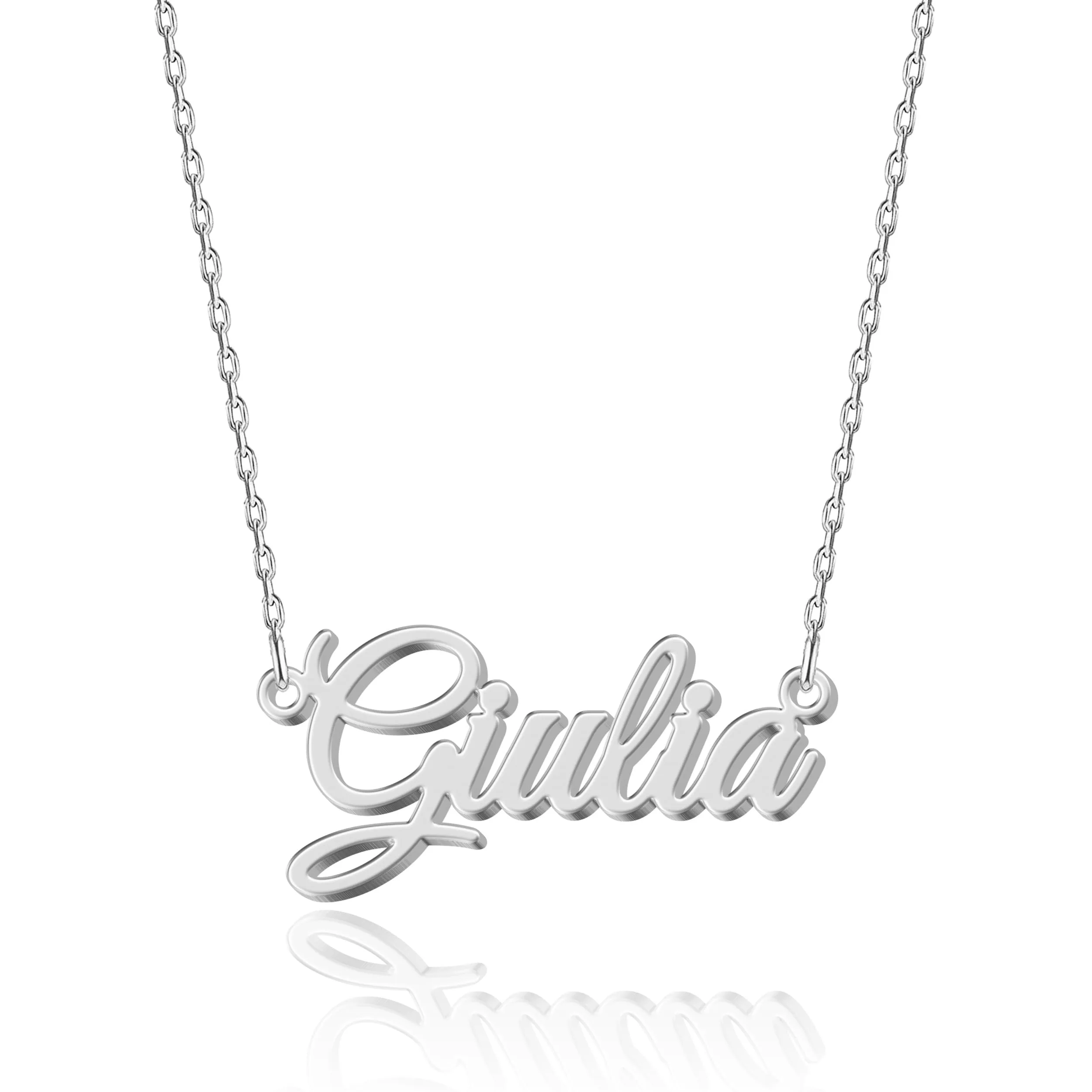 UMAGICBOX Collana Personalizzata con Nome | 14 Stili di Carattere | Ciondolo in Acciaio Inossidabile Placcato in Oro 18K e Argento Sterling | Regalo per Lei - immagine 1