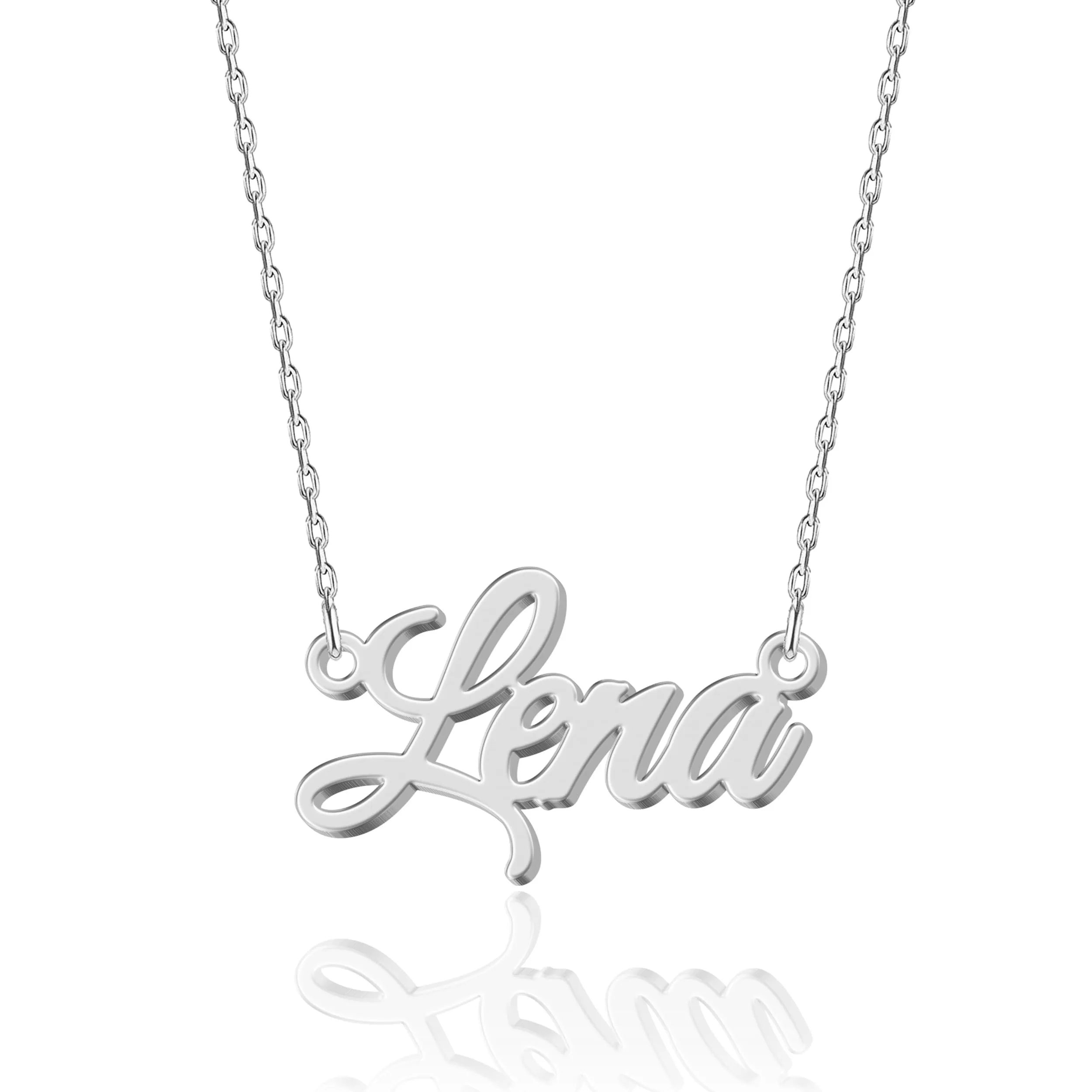 UMAGICBOX Collana con Nome Personalizzato Esquisito | 14 Stili di Carattere a Scelta | Ciondolo in Acciaio Inox Placcato Oro 18K & Argento Sterling Personalizzabile | Idea Regalo Originale per Donna - immagine 1