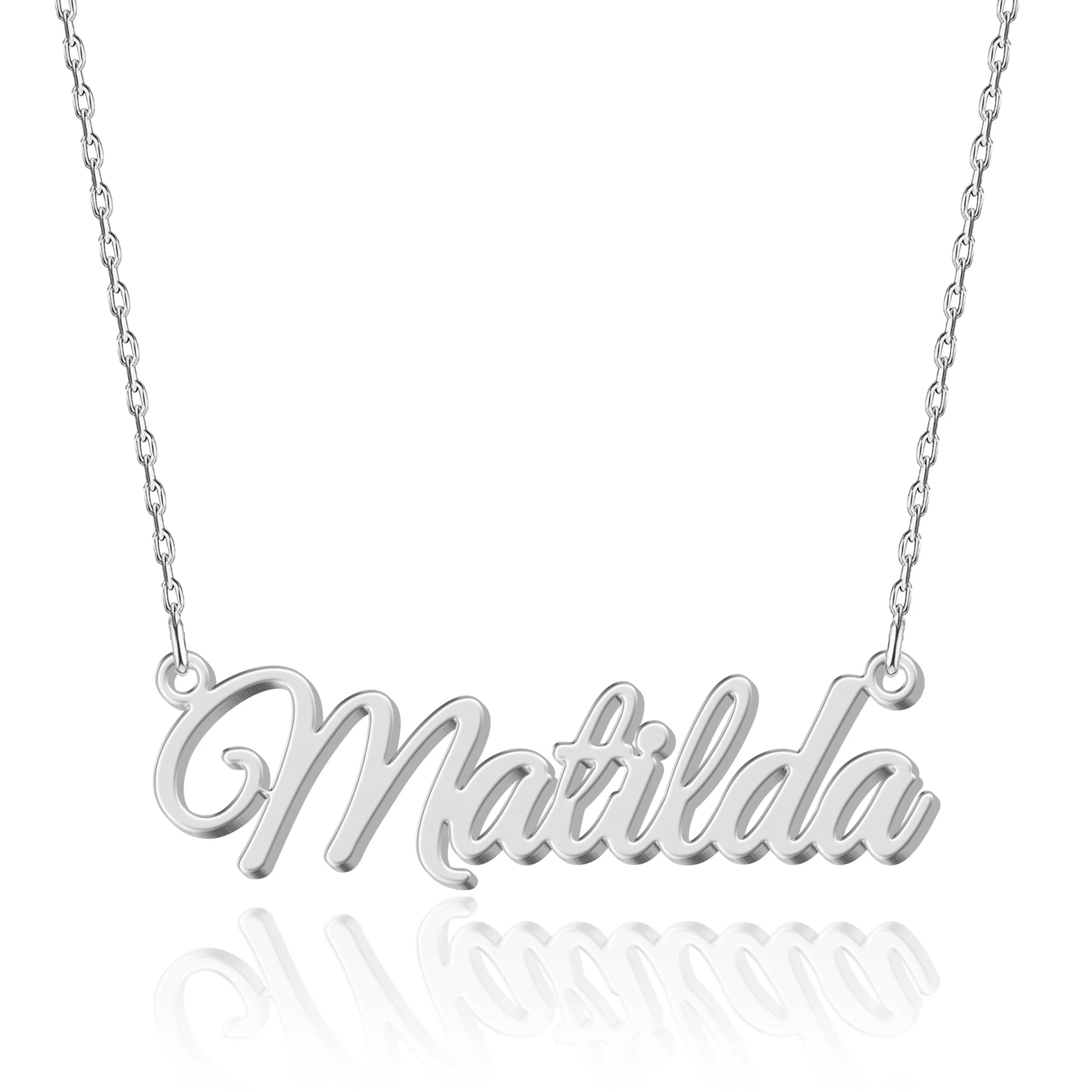 UMAGICBOX Collana con nome personalizzato | 14 stili di font tra cui scegliere | Ciondolo personalizzabile in acciaio inossidabile placcato in oro 18K e argento sterling | Un regalo indimenticabile - immagine 1