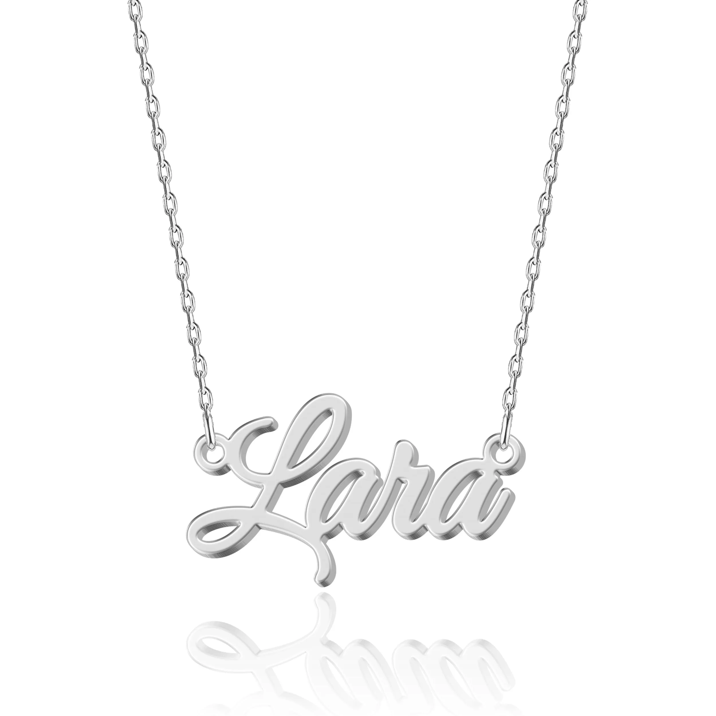 UMAGICBOX Collana con Nome Personalizzato Esquisito | 14 Stili di Carattere a Scelta | Ciondolo in Acciaio Inox Placcato Oro 18K & Argento Sterling Personalizzabile | Idea Regalo Originale per Donna - immagine 1