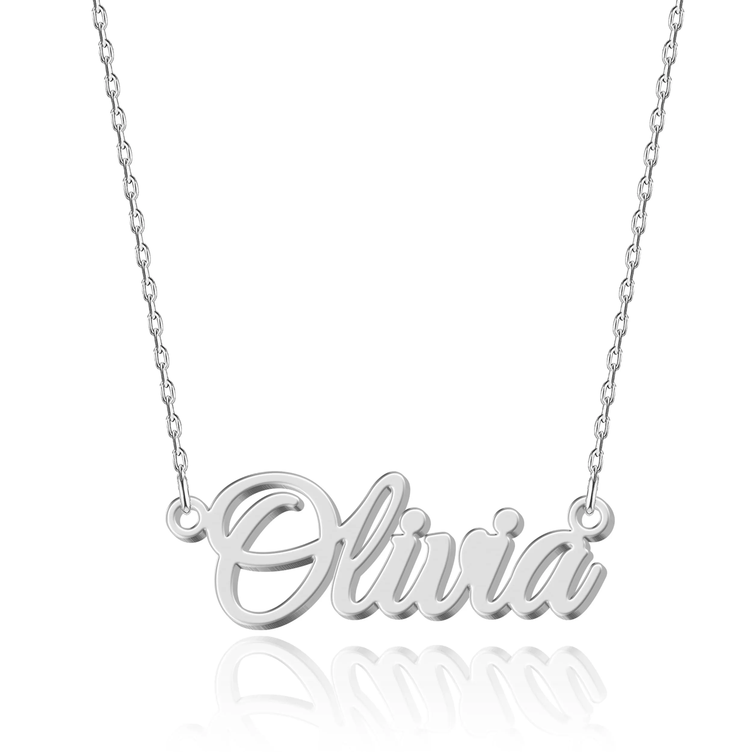 UMAGICBOX Collana con Nome Personalizzato Squisito | 14 Stili di Carattere a Scelta | Ciondolo in Acciaio Inox Placcato Oro 18K & Argento Sterling Personalizzabile | Idea Regalo Originale per Donna - immagine 1