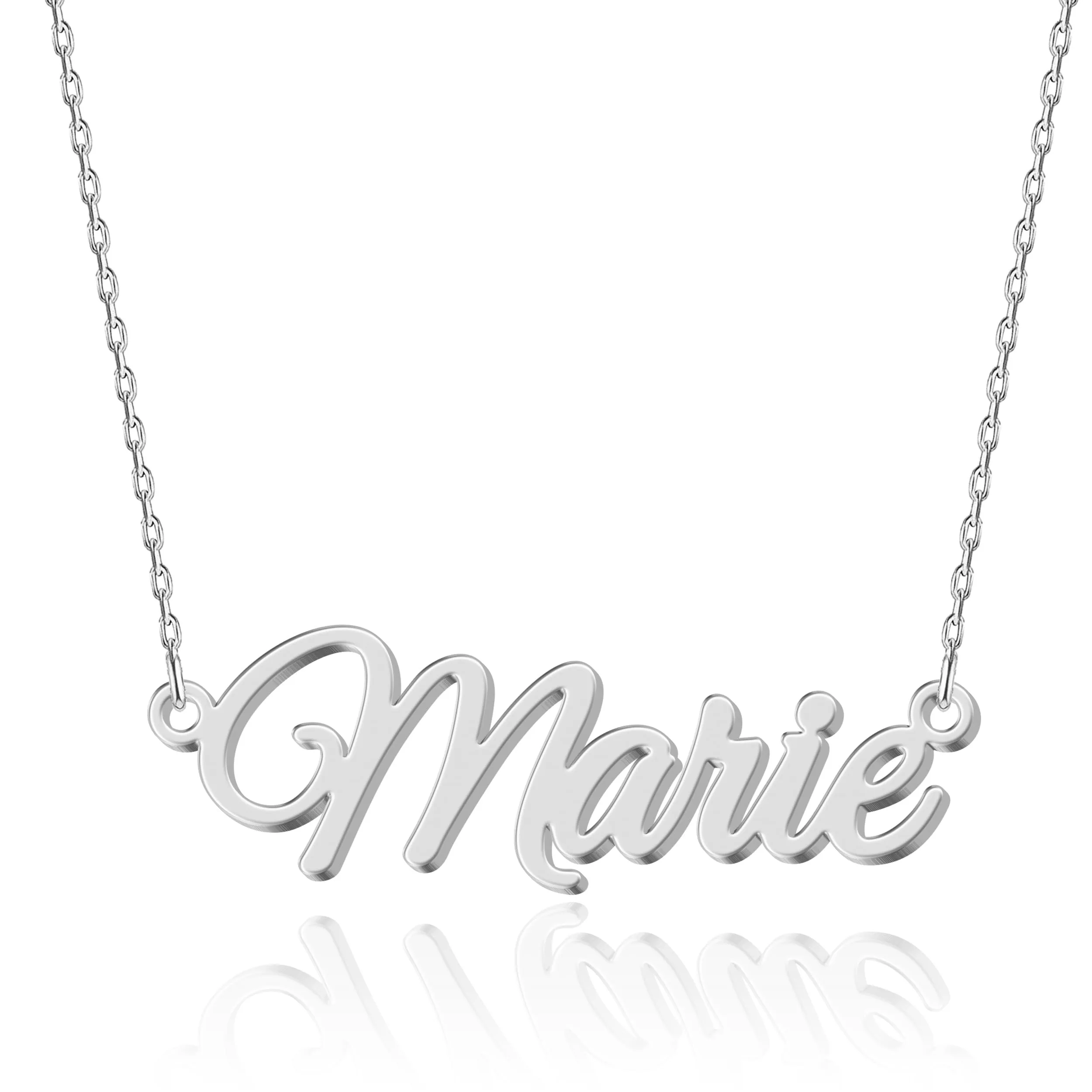UMAGICBOX Collana con nome personalizzato | 14 stili di font tra cui scegliere | Ciondolo personalizzabile in acciaio inossidabile placcato in oro 18K e argento sterling | Un regalo indimenticabile - immagine 1