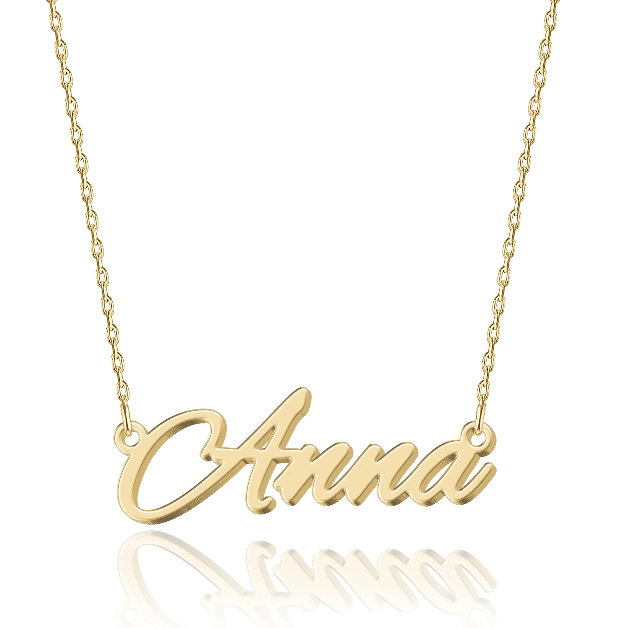 UMAGICBOX Collana con nome personalizzato | 14 stili di font tra cui scegliere | Ciondolo personalizzabile in acciaio inossidabile placcato in oro 18K e argento sterling | Un regalo indimenticabile - immagine 1