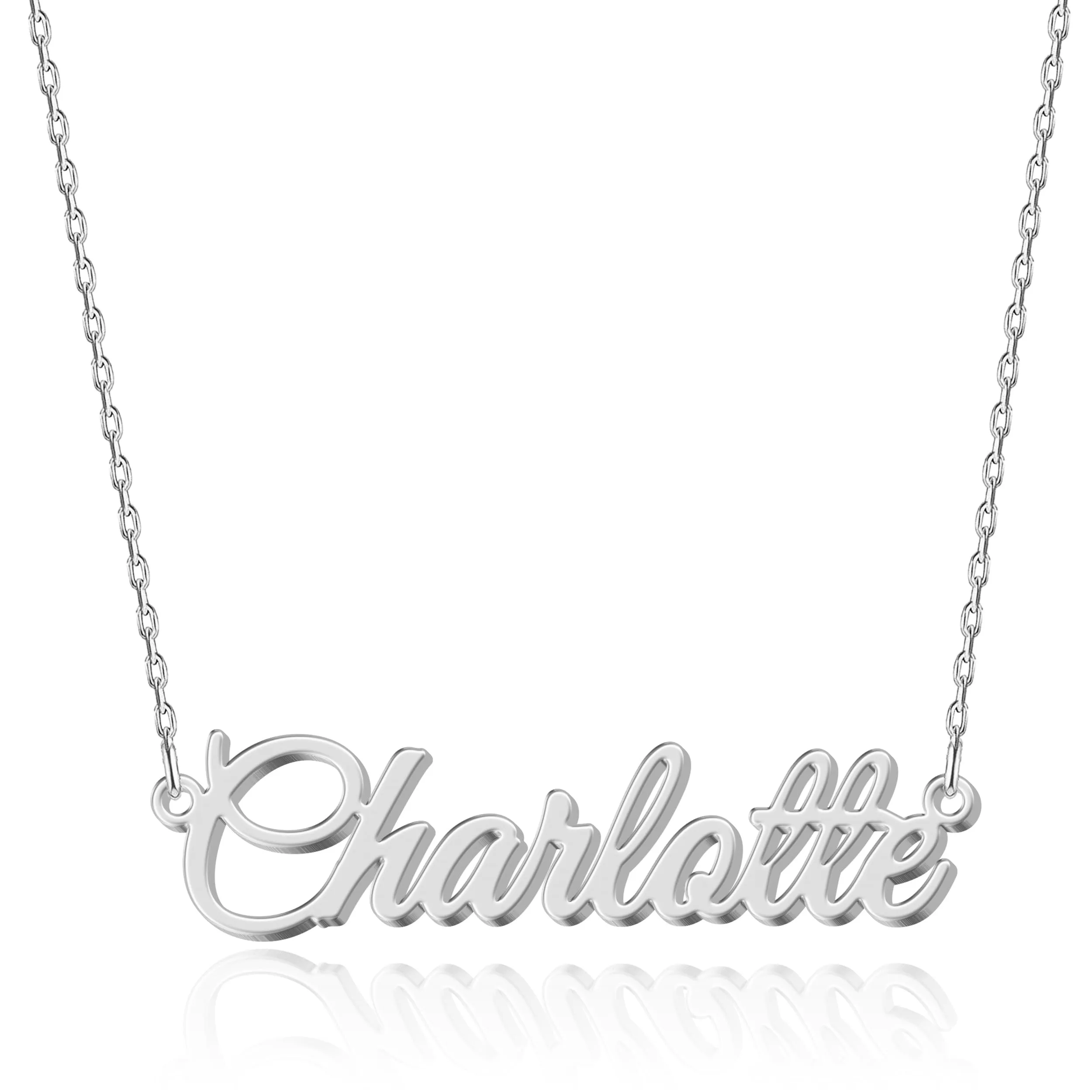 UMAGICBOX Collana con nome personalizzato | 14 stili di font tra cui scegliere | Ciondolo personalizzabile in acciaio inossidabile placcato in oro 18K e argento sterling | Un regalo indimenticabile - immagine 1
