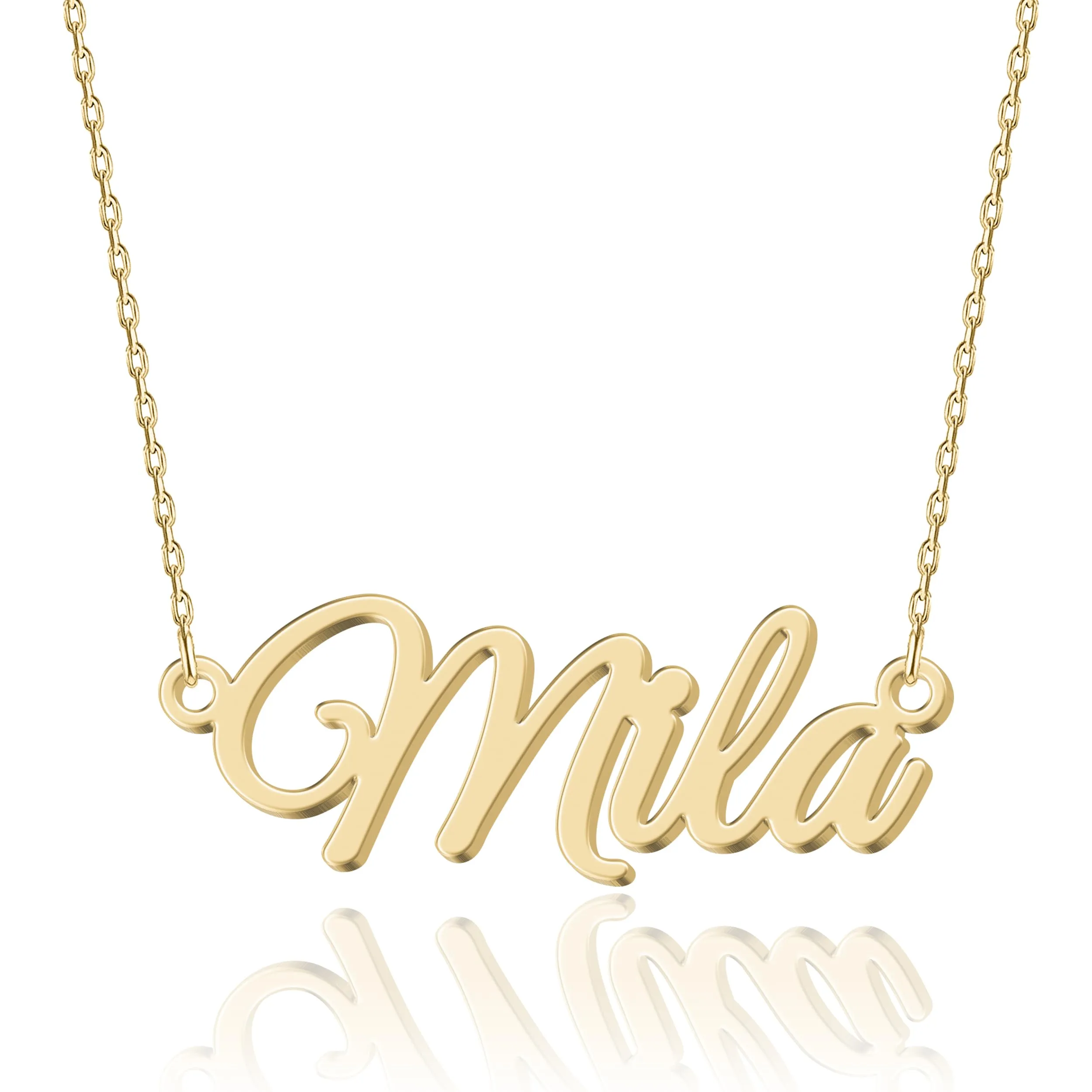 UMAGICBOX Collana con nome personalizzato squisito | 14 stili di polizia a scelta | ciondolo in acciaio inossidabile placcato oro 18 K e argento Sterling da personalizzare | idea regalo originale da - immagine 1