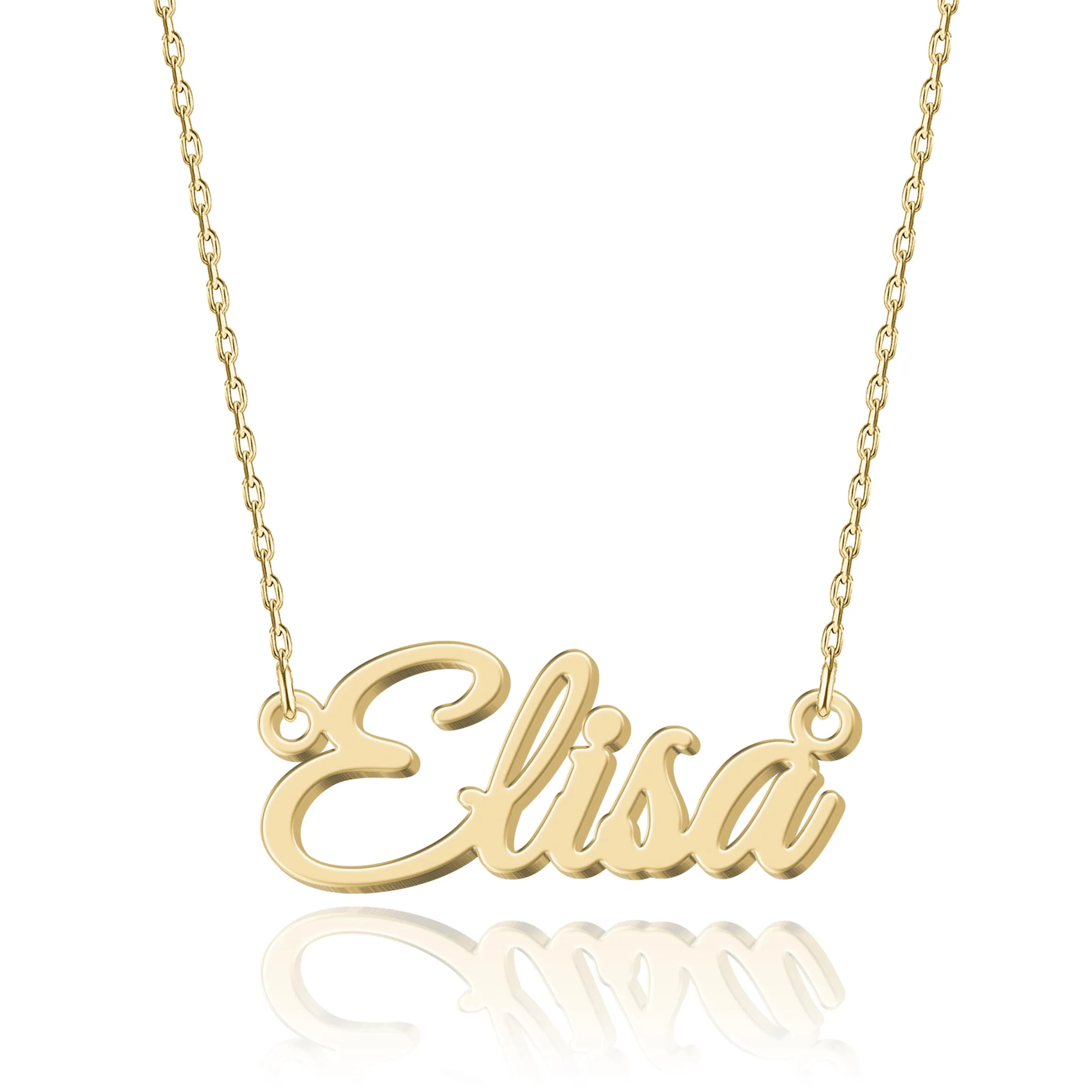 UMAGICBOX Collana con nome personalizzato squisito | 14 stili di polizia a scelta | ciondolo in acciaio inossidabile placcato oro 18 K e argento Sterling da personalizzare | idea regalo originale da - immagine 1